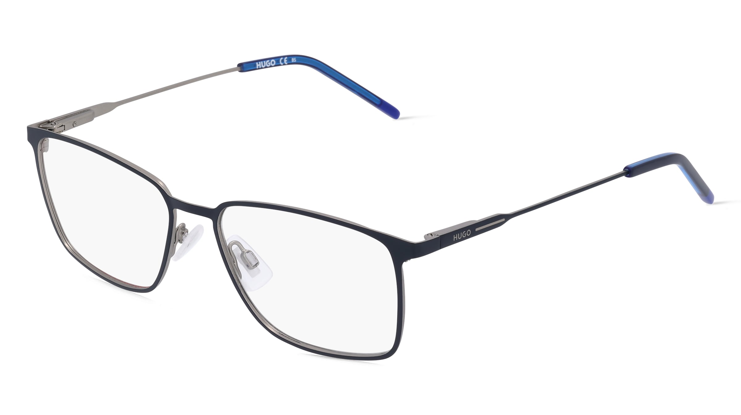 Hugo HG 1181 Herren-Brille inkl. Gläser Vollrand Eckig Metall-Gestell 54mm/16mm/145mm, blau