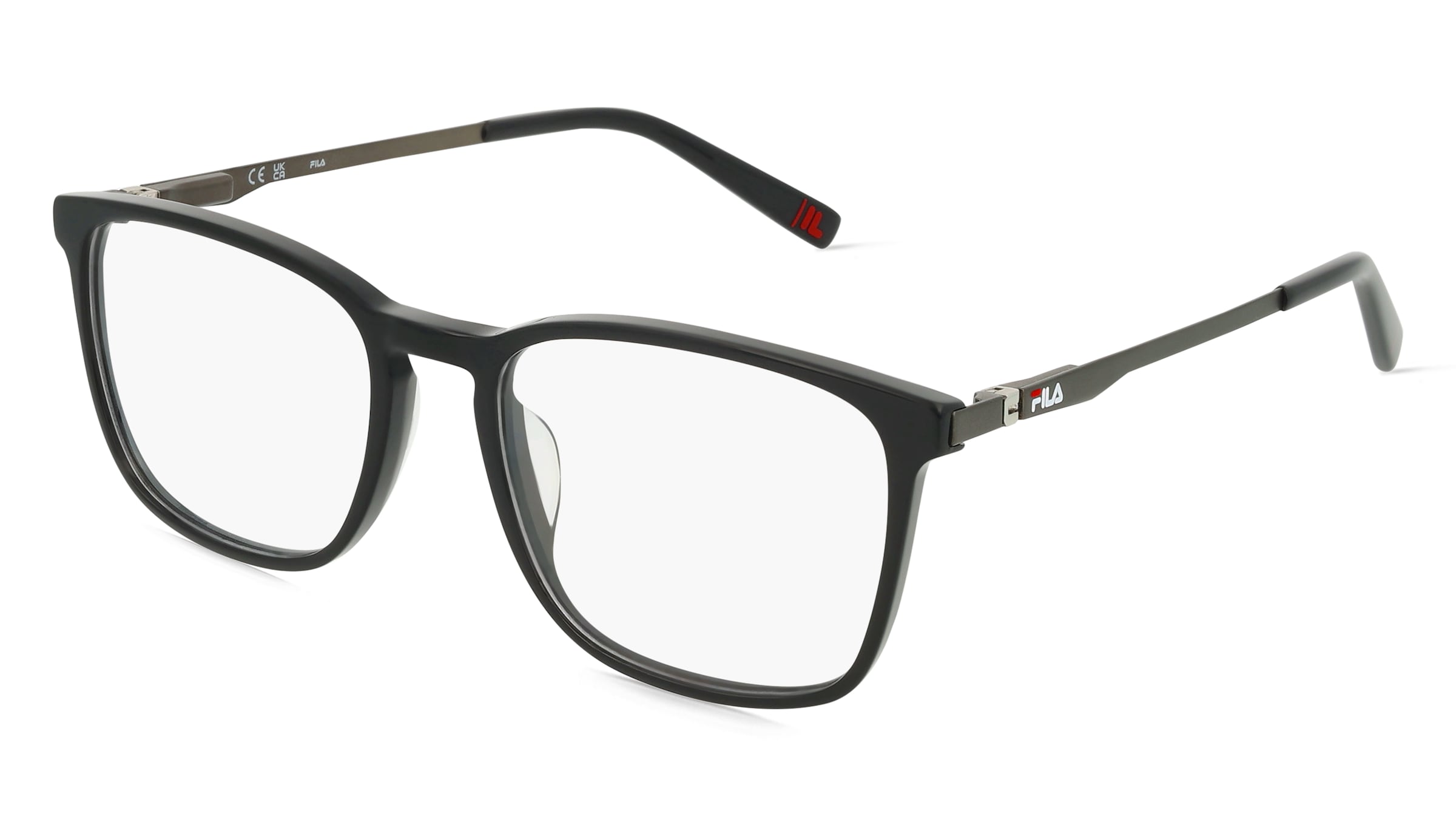 Fila FIAVFI295 Unisex-Brille inkl. Gläser Vollrand Quadratisch Kunststoff-Gestell 53/18/145, Schwarz