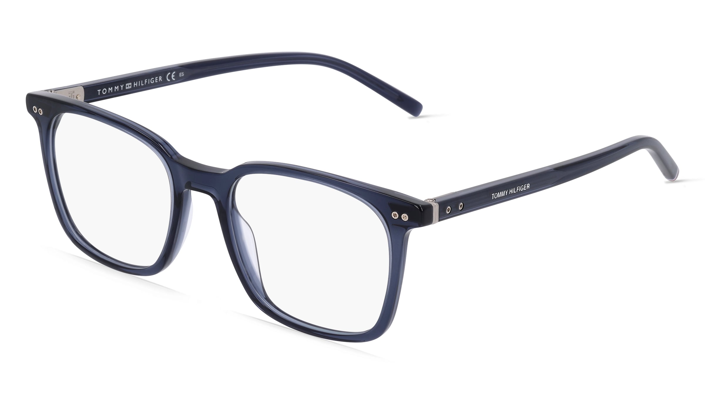 Tommy Hilfiger TH1942 Herren-Brille inkl. Gläser Vollrand Quadratisch Acetat-Gestell 52/19/150, Blau