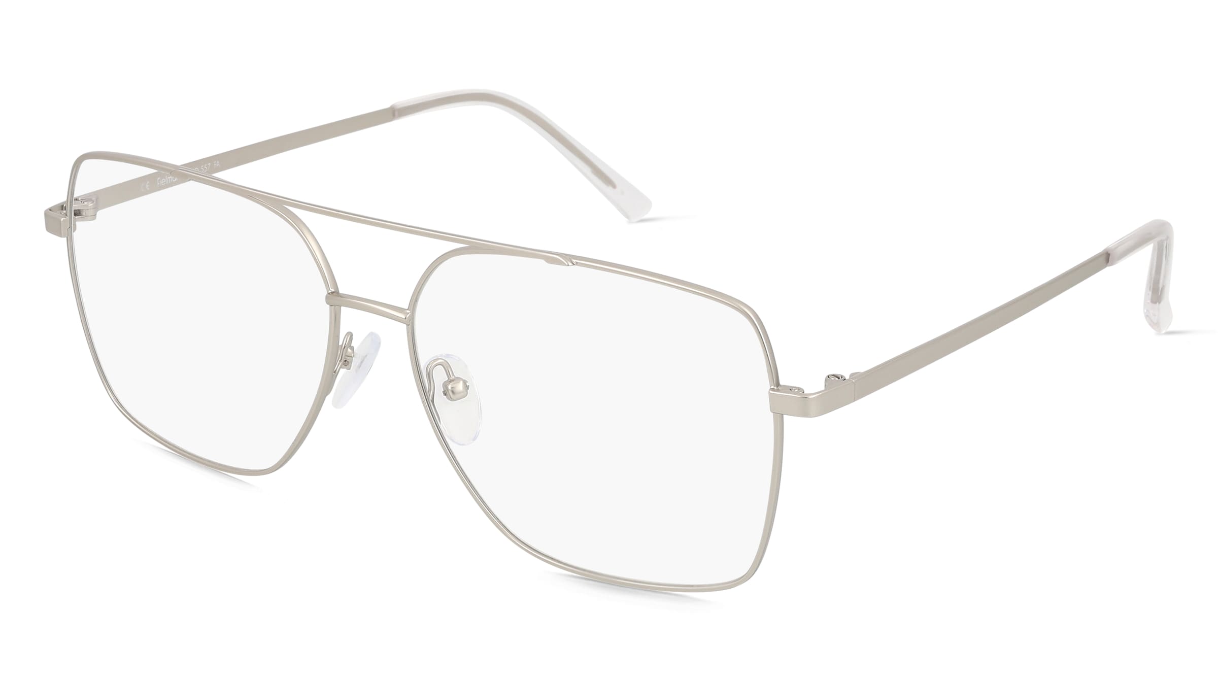 Fielmann BD 557 FA VIKTOR Herren-Brille inkl. Gläser Vollrand Quadratisch Edelstahl-Gestell 61/15/150, Silber