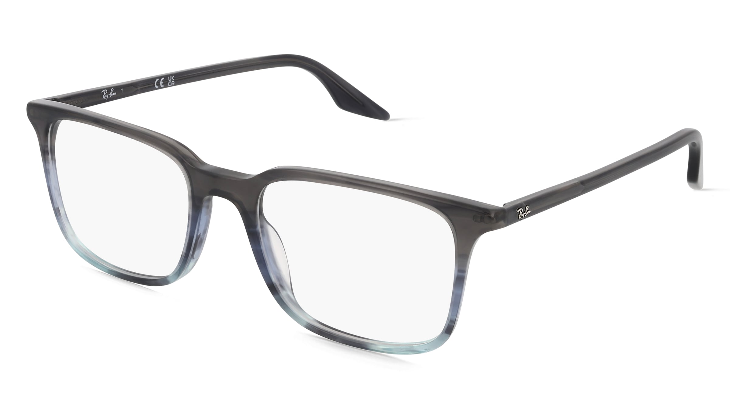 Ray-Ban RX5421 Unisex-Brille inkl. Gläser Vollrand Eckig Acetat-Gestell 53/19/145, Grau