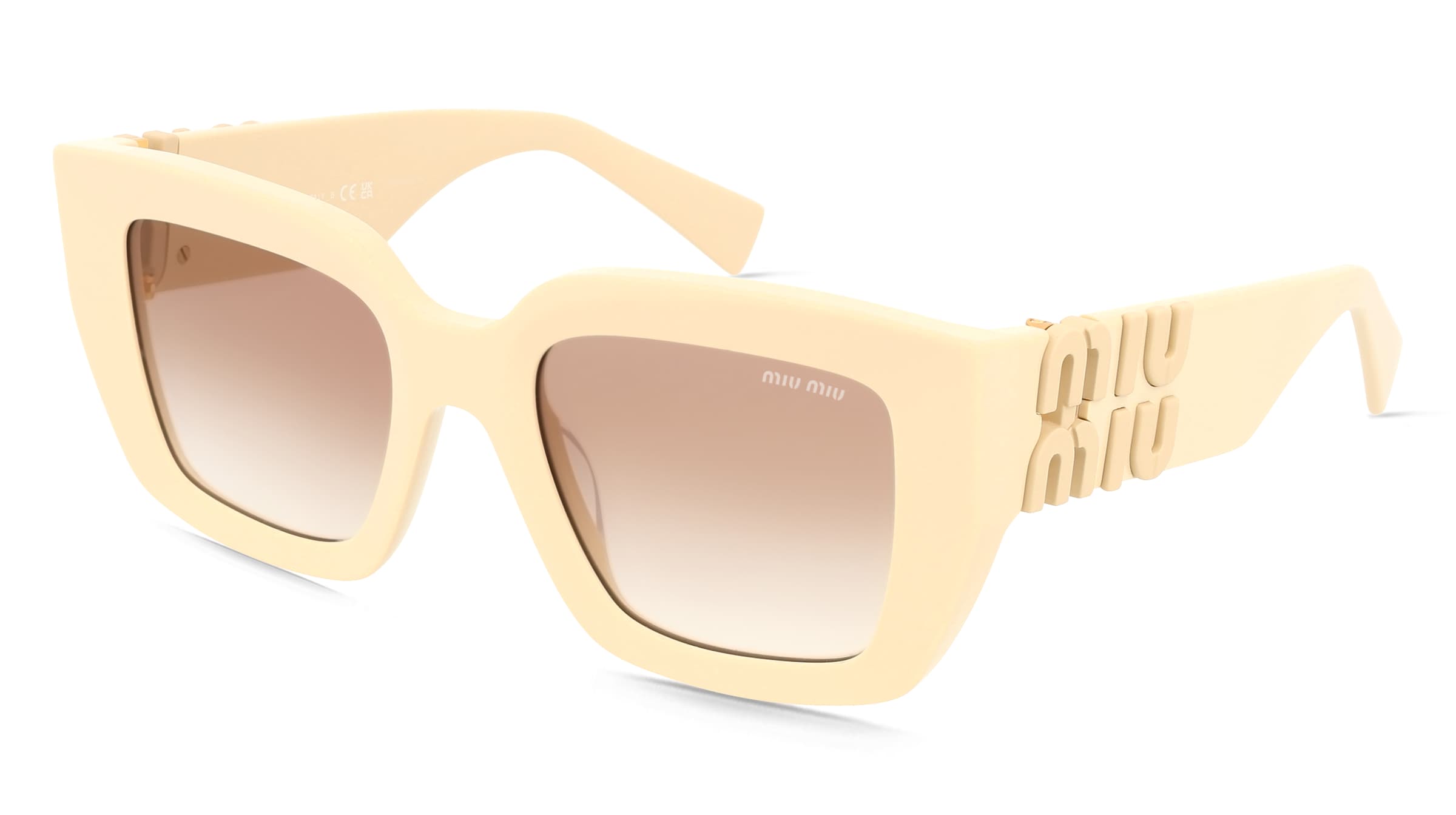 Miu Miu 0MU B05S Damen-Sonnenbrille Vollrand Quadratisch Acetat-Gestell, Weiß
