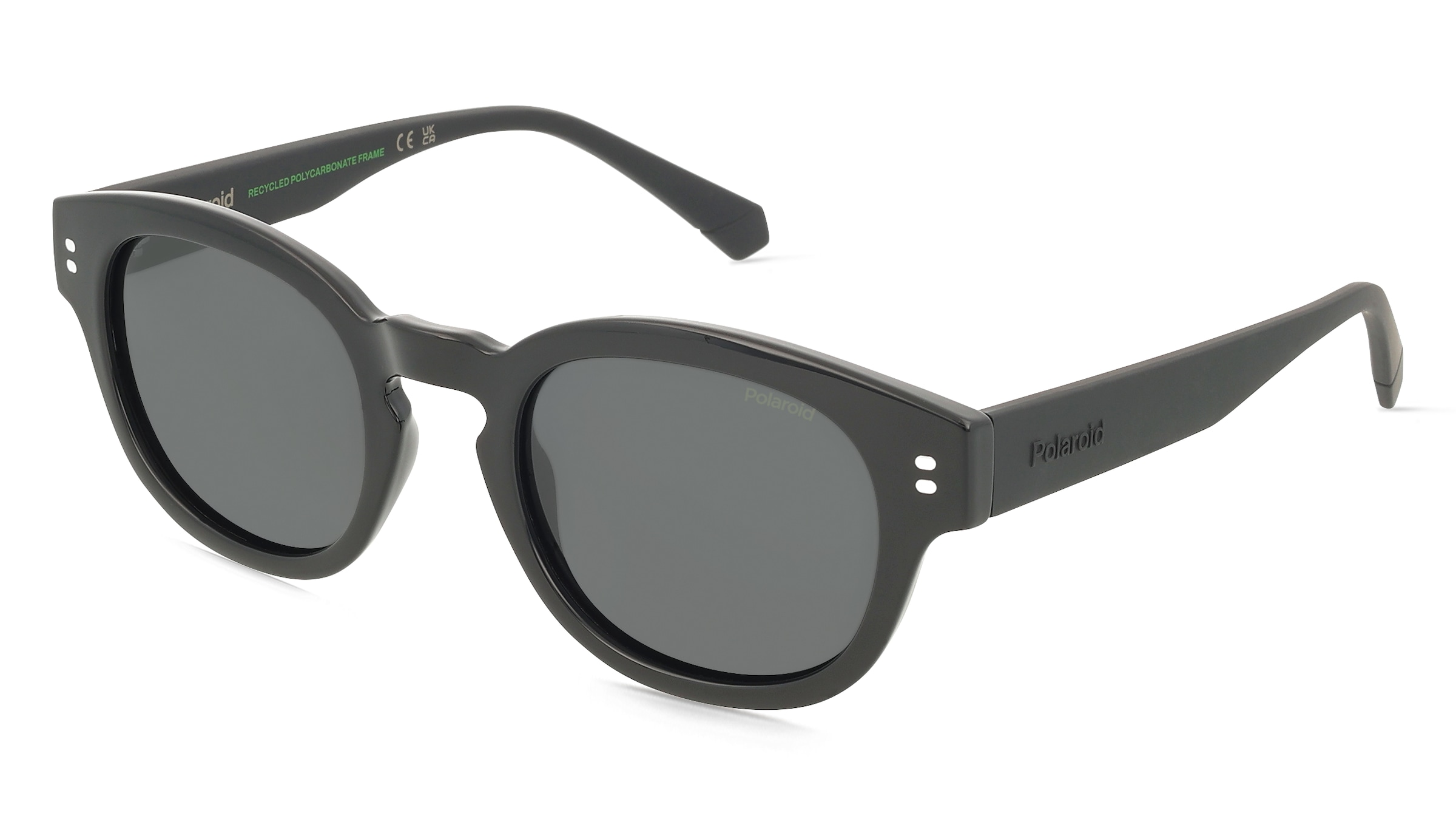 Polaroid PLD 8072/S Jugend-Sonnenbrille Vollrand Panto Kunststoff-Gestell, Schwarz