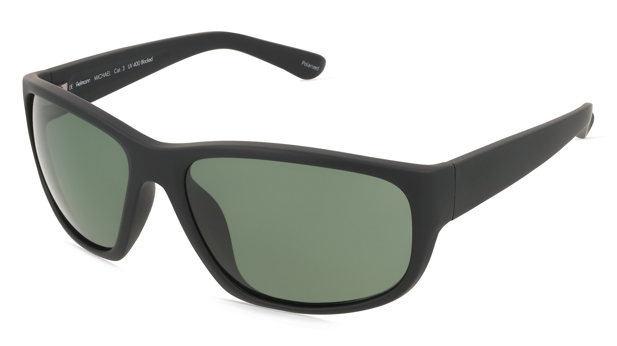 Fielmann LD 037 SUN CL MICHAEL Herren-Sonnenbrille Vollrand Quadratisch Acetat Spritzguss-Gestell, Schwarz
