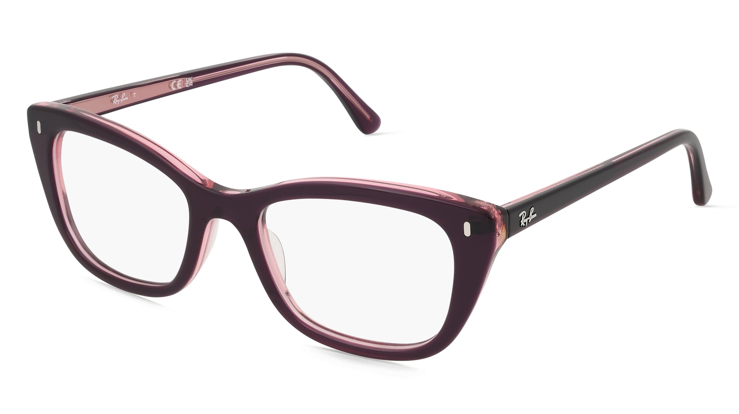 Ray-Ban 0RX5433 Damen-Brille inkl. Gläser Vollrand Quadratisch Acetat-Gestell 50/19/140, Lila