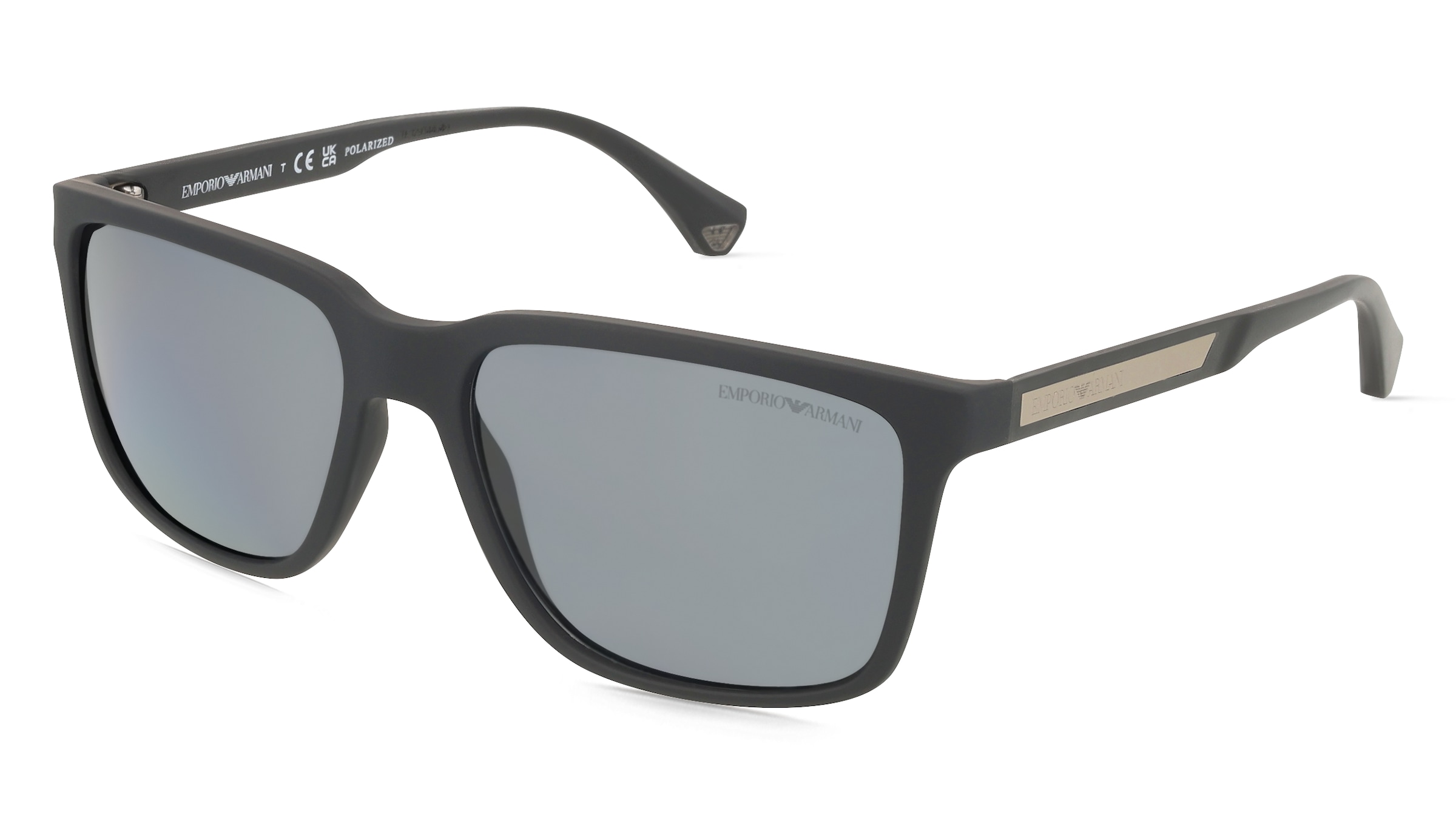 Emporio Armani EA4047 Herren-Sonnenbrille Vollrand Quadratisch Kunststoff-Gestell, Schwarz