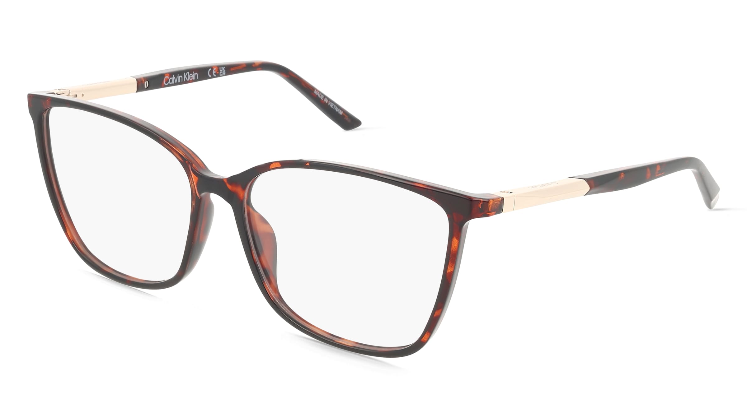 Calvin Klein CK24545 Unisex-Brille inkl. Gläser Vollrand Butterfly Kunststoff-Gestell 56/15/140, Havanna