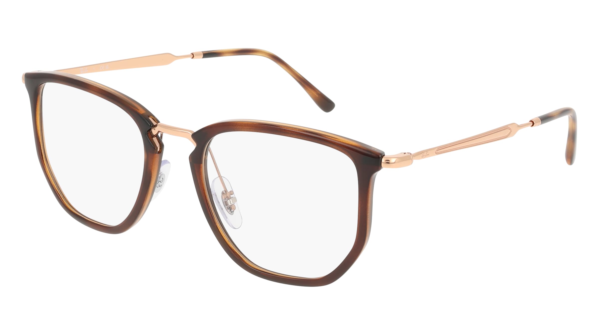 Ray-Ban RX4451V Unisex-Brille inkl. Gläser Vollrand Geometrisch Kunststoff-Gestell 50/20/145, Havanna