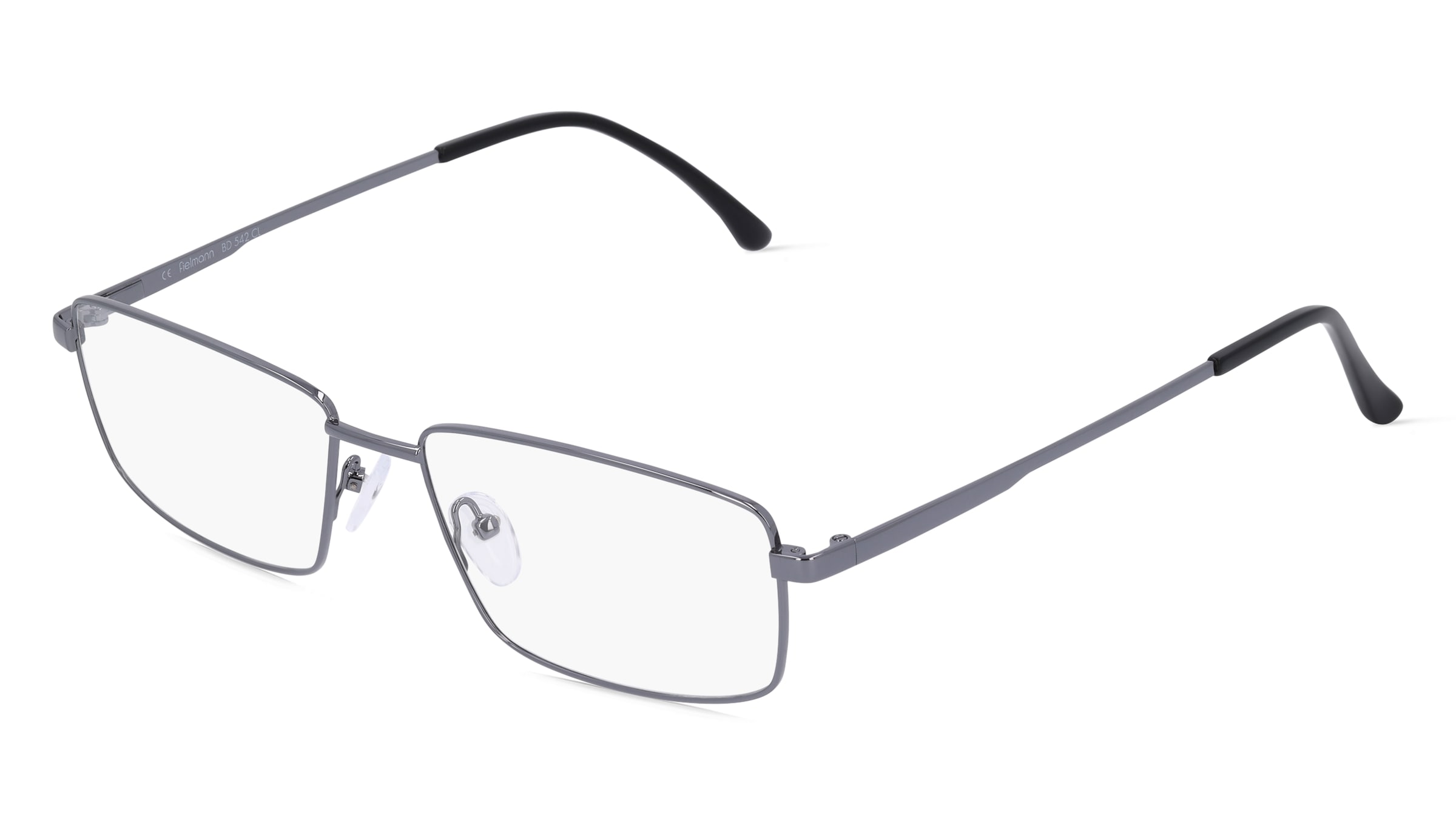 Fielmann BD 542 CL Herren-Brille inkl. Gläser Vollrand Eckig Edelstahl-Gestell 59mm/17mm/150mm, grau