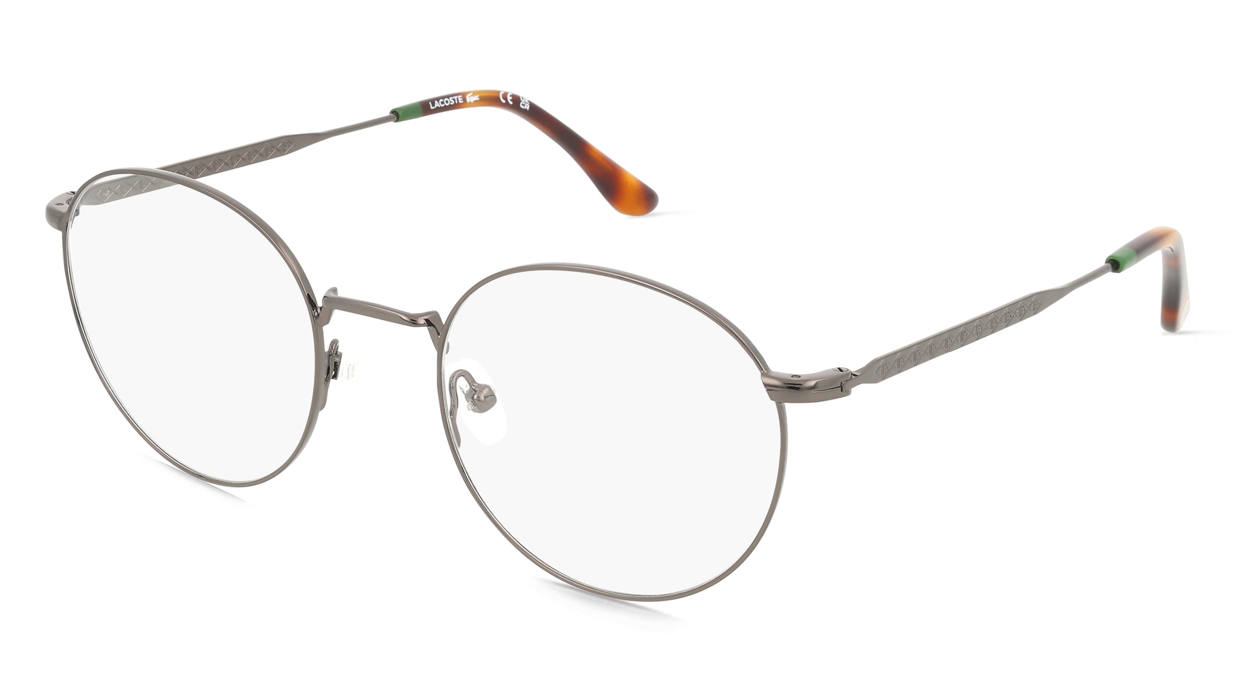 Lacoste L2308 Unisex-Brille inkl. Gläser Vollrand Eckig Metall-Gestell 51/21/145, Grau