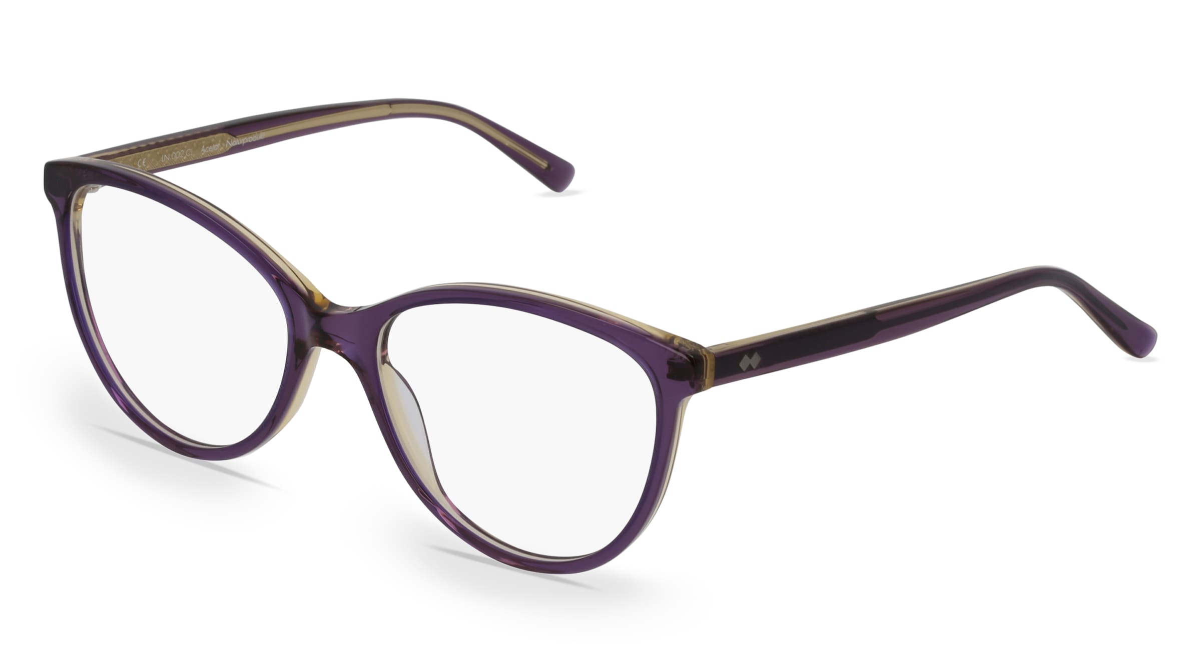 Fielmann LN 002 CL Damen-Brille inkl. Gläser Vollrand Butterfly Acetat-Gestell 53mm/16mm/135mm, lila