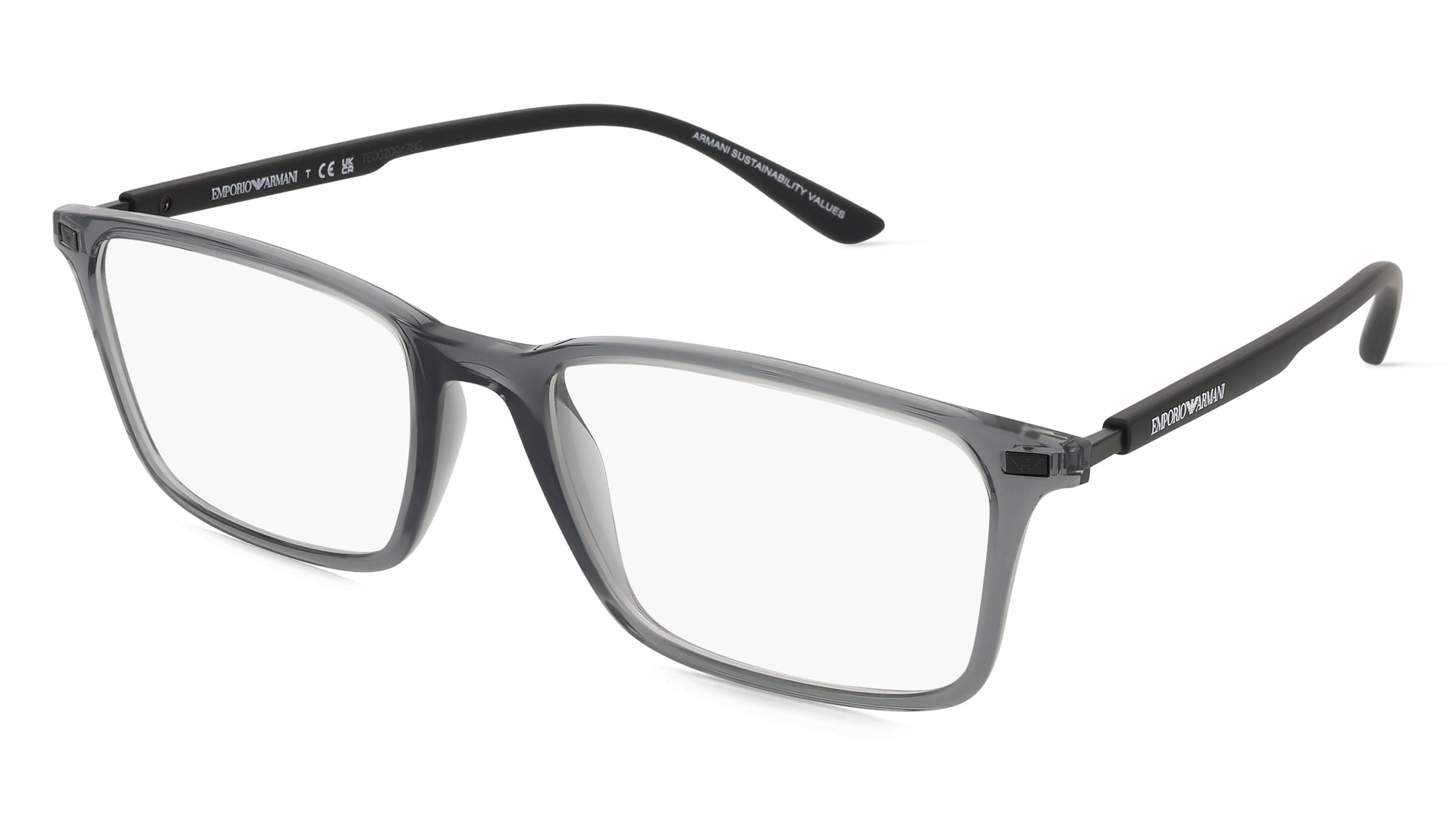 Emporio Armani 0EA3237 Herren-Brille inkl. Gläser Vollrand Quadratisch Kunststoff-Gestell 55/18/145, Schwarz