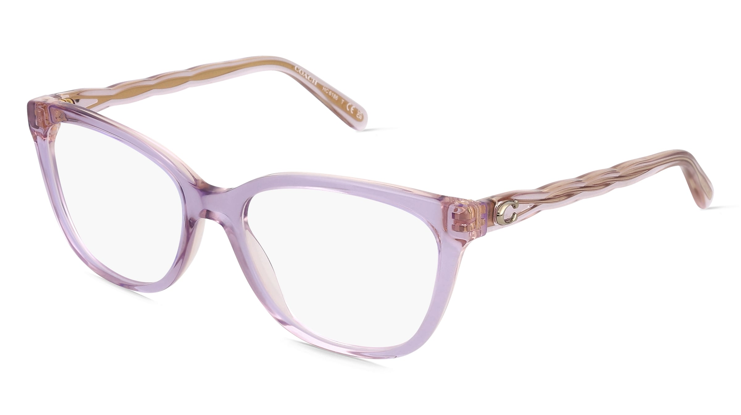 Coach HC6186 Damen-Brille inkl. Gläser Vollrand Quadratisch Acetat-Gestell 53/17/140, Lila