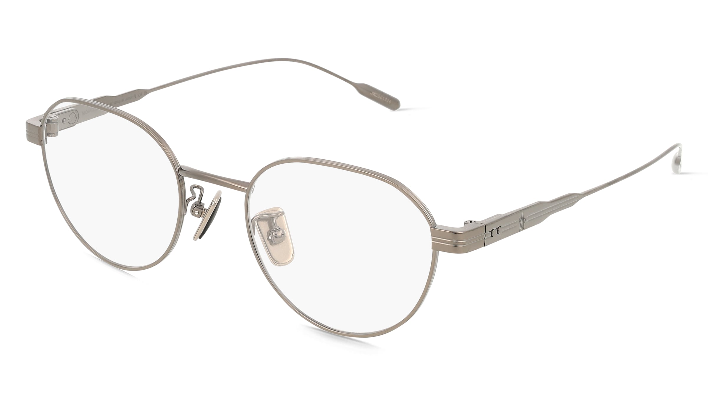 Moncler ME1007TD Unisex-Brille inkl. Gläser Vollrand Rund Titan-Gestell 49/20/145, Grau
