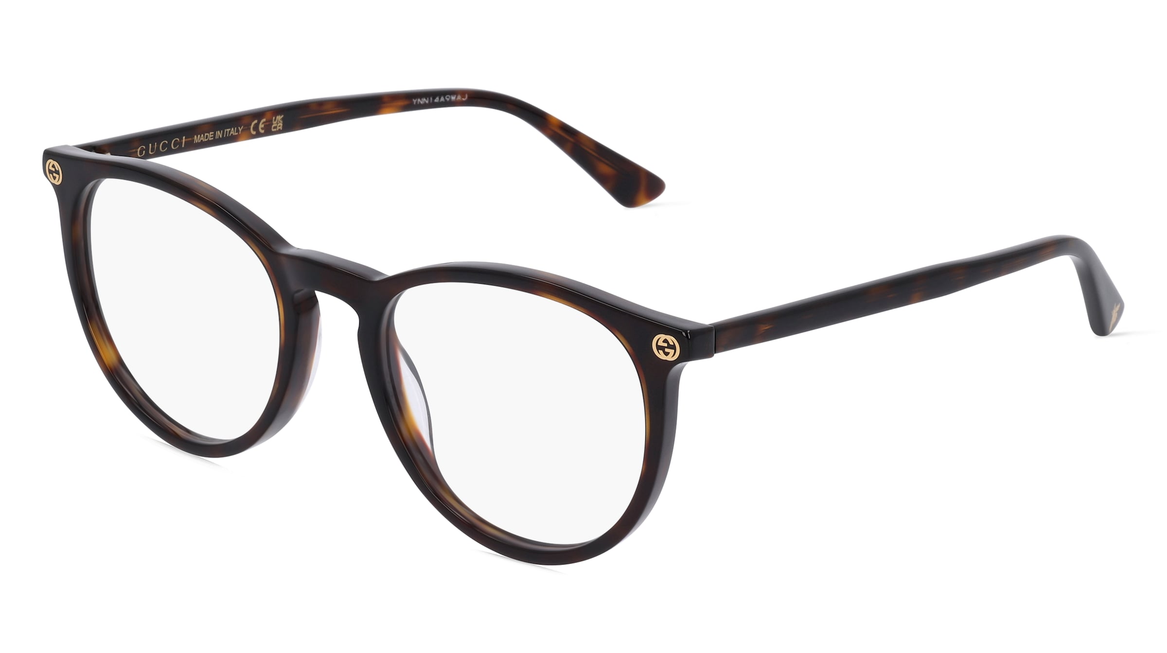 Gucci GG0027O Damen-Brille inkl. Gläser Vollrand Rund Acetat-Gestell 50/20/140, Havanna
