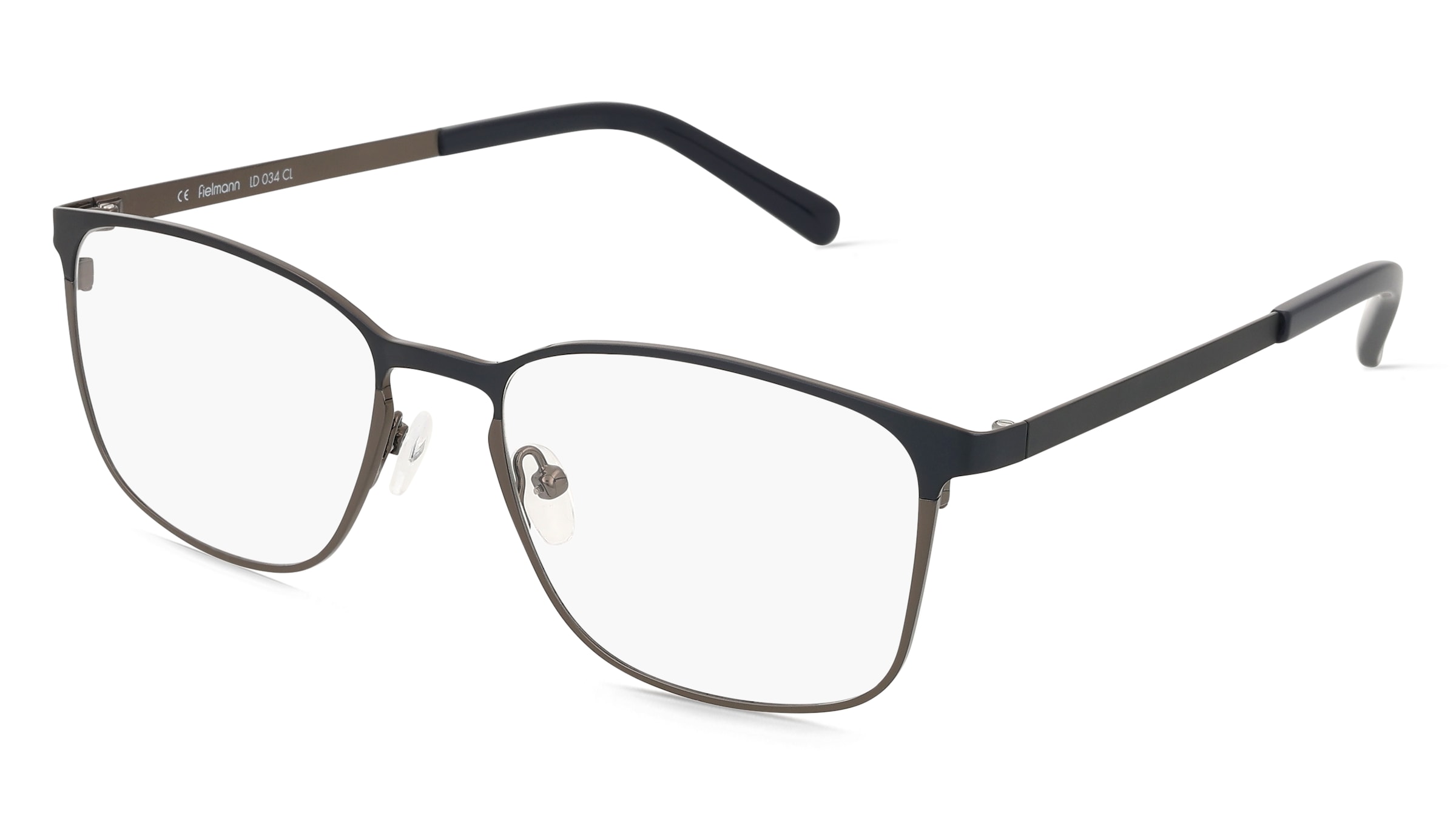 Fielmann LD 034 CL Herren-Brille inkl. Gläser Vollrand Quadratisch Edelstahl-Gestell 54/18/145, Blau