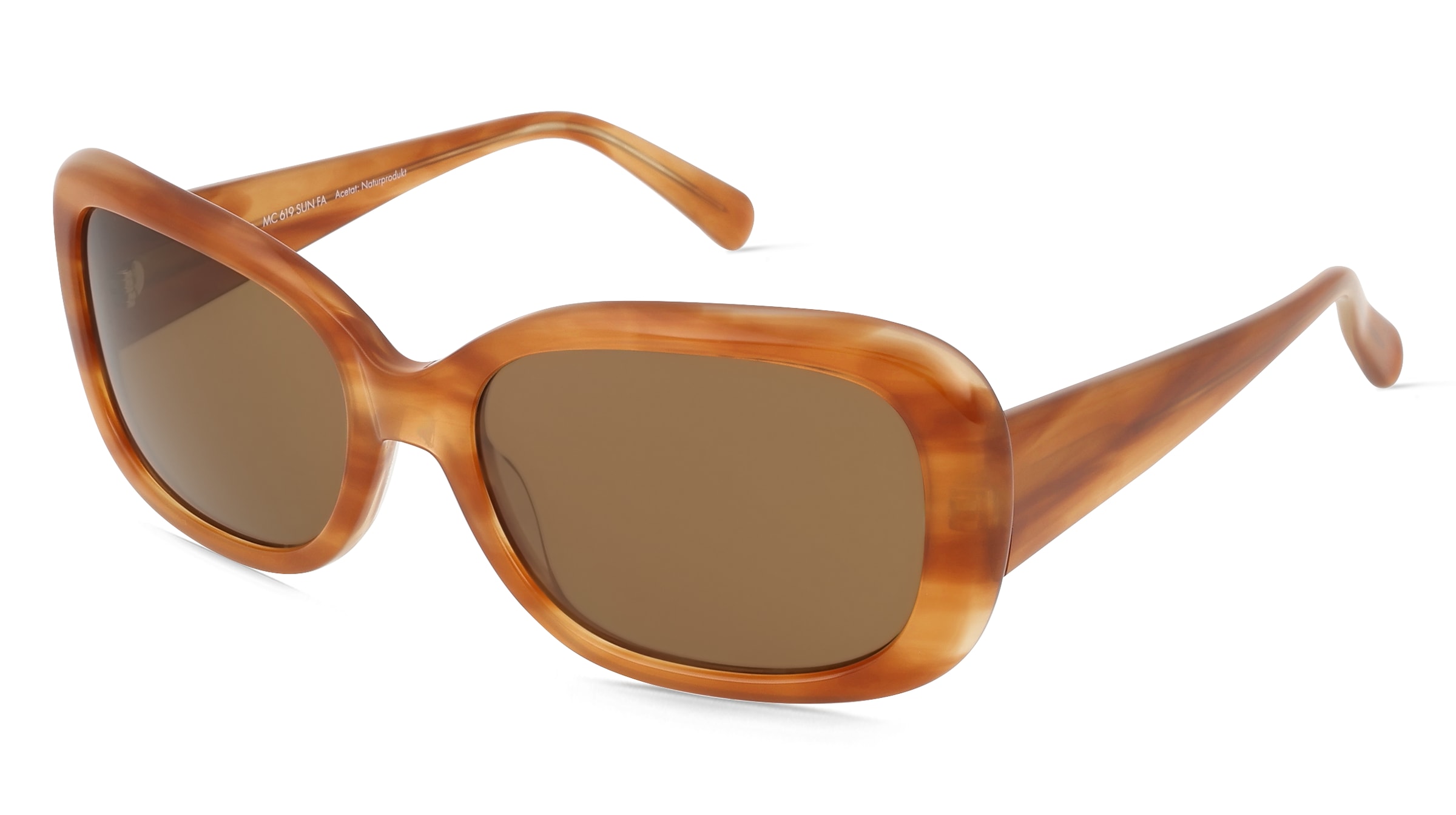 Fielmann MC 619 SUN FA PAM Damen-Sonnenbrille Vollrand Quadratisch Acetat Extrudiert-Gestell, Havanna