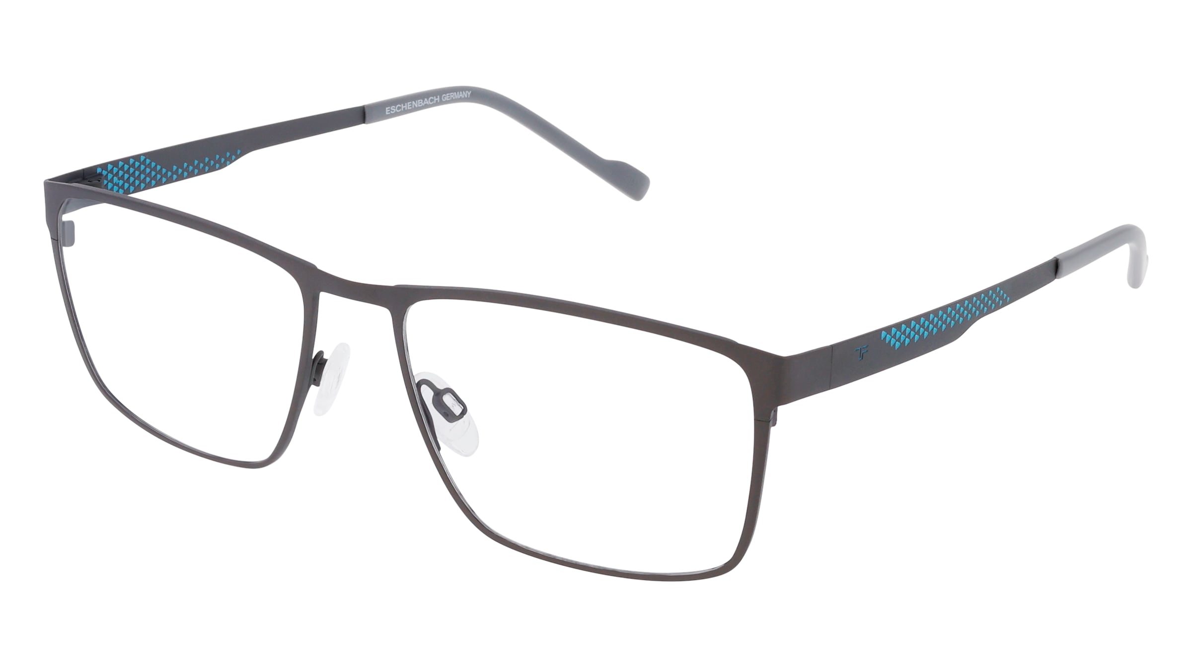 Titanflex 820971 Herren-Brille inkl. Gläser Vollrand Eckig Titan-Gestell 56mm/17mm/140mm, grau