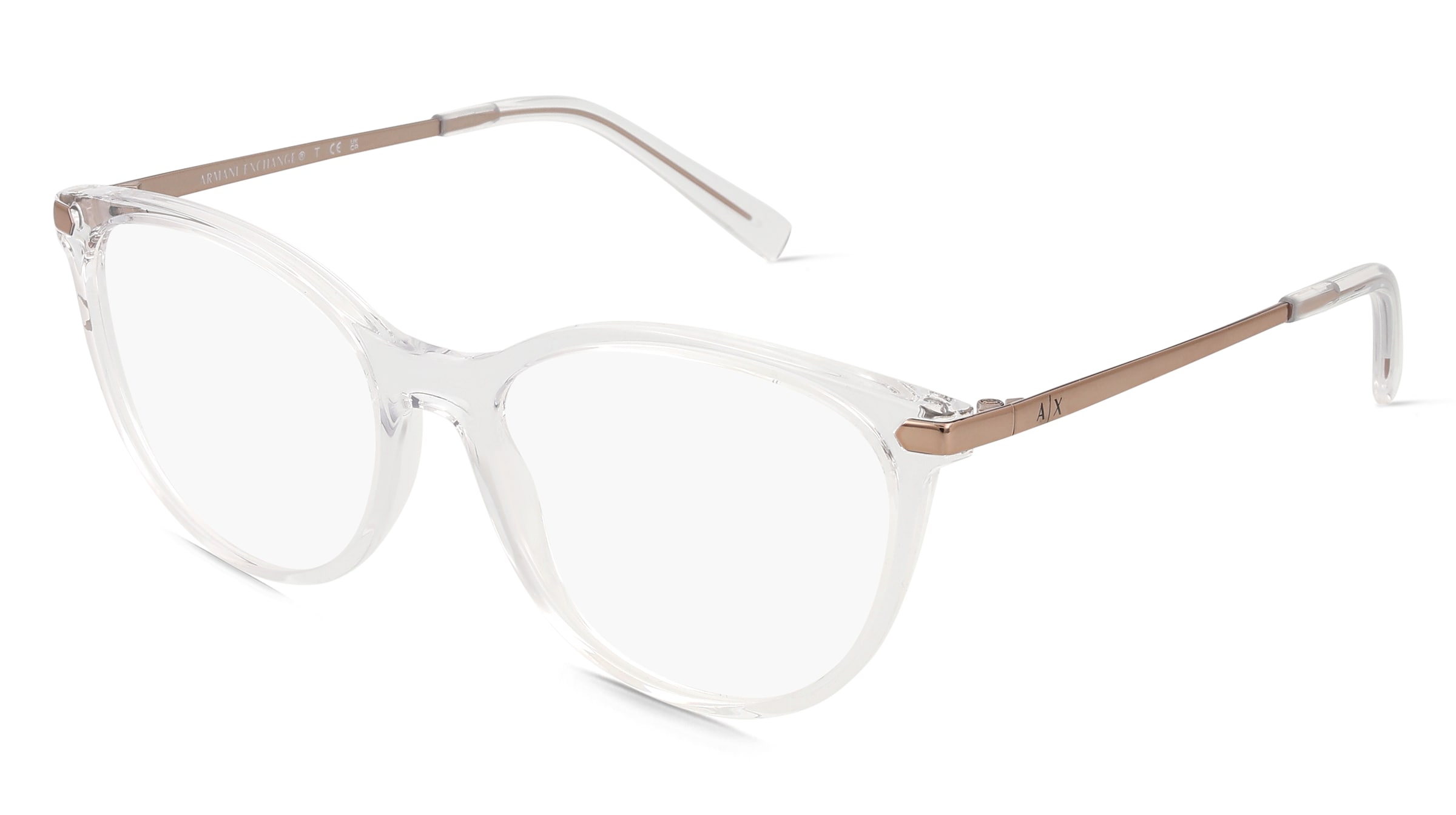 Armani Exchange 0AX3078 Damen-Brille inkl. Gläser Vollrand Cat Eye Acetat-Gestell 53/17/140, Transparent