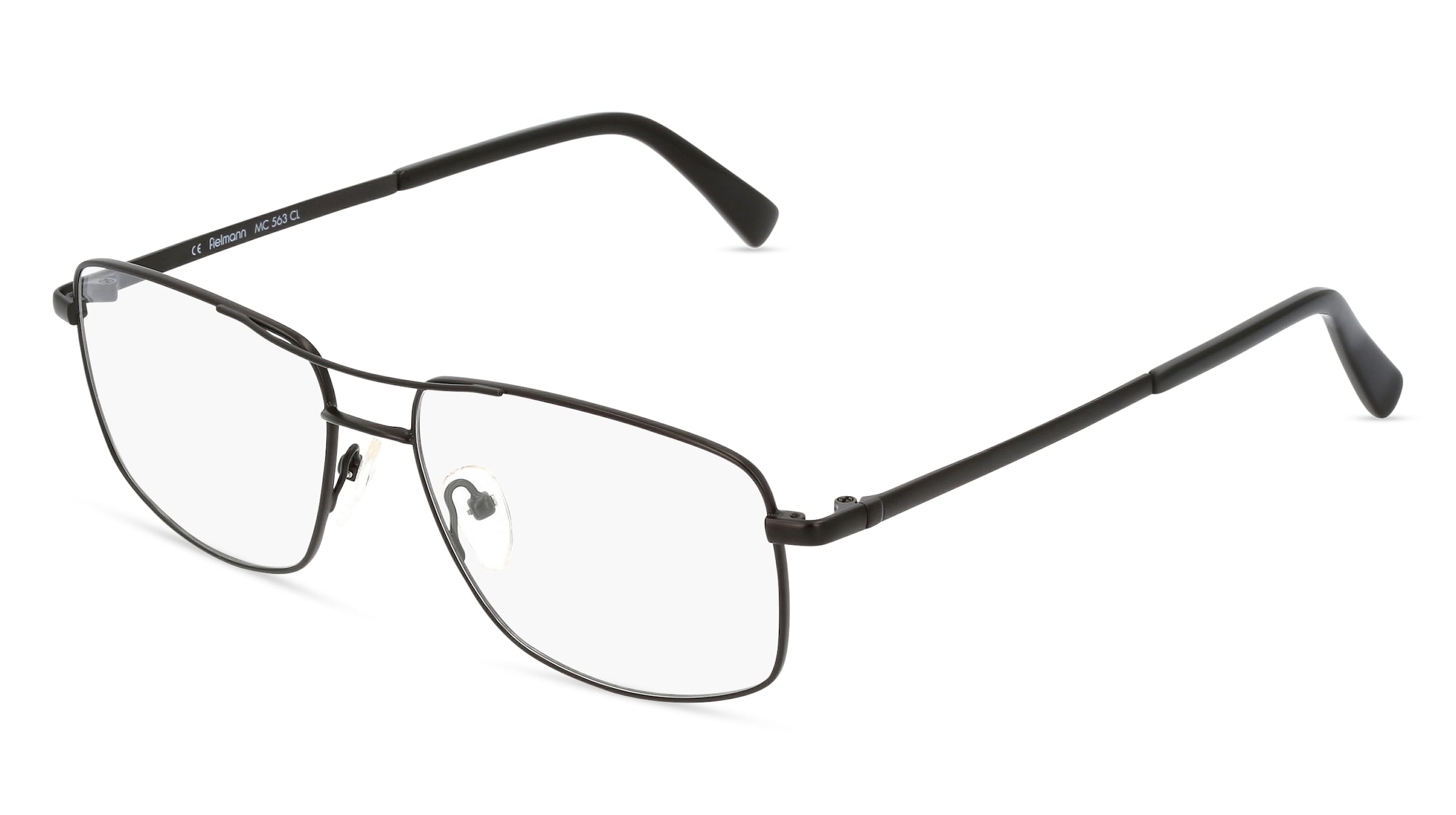 Fielmann MC 563 CL Herren-Brille inkl. Gläser Vollrand Quadratisch Edelstahl-Gestell 56/15/145, Schwarz