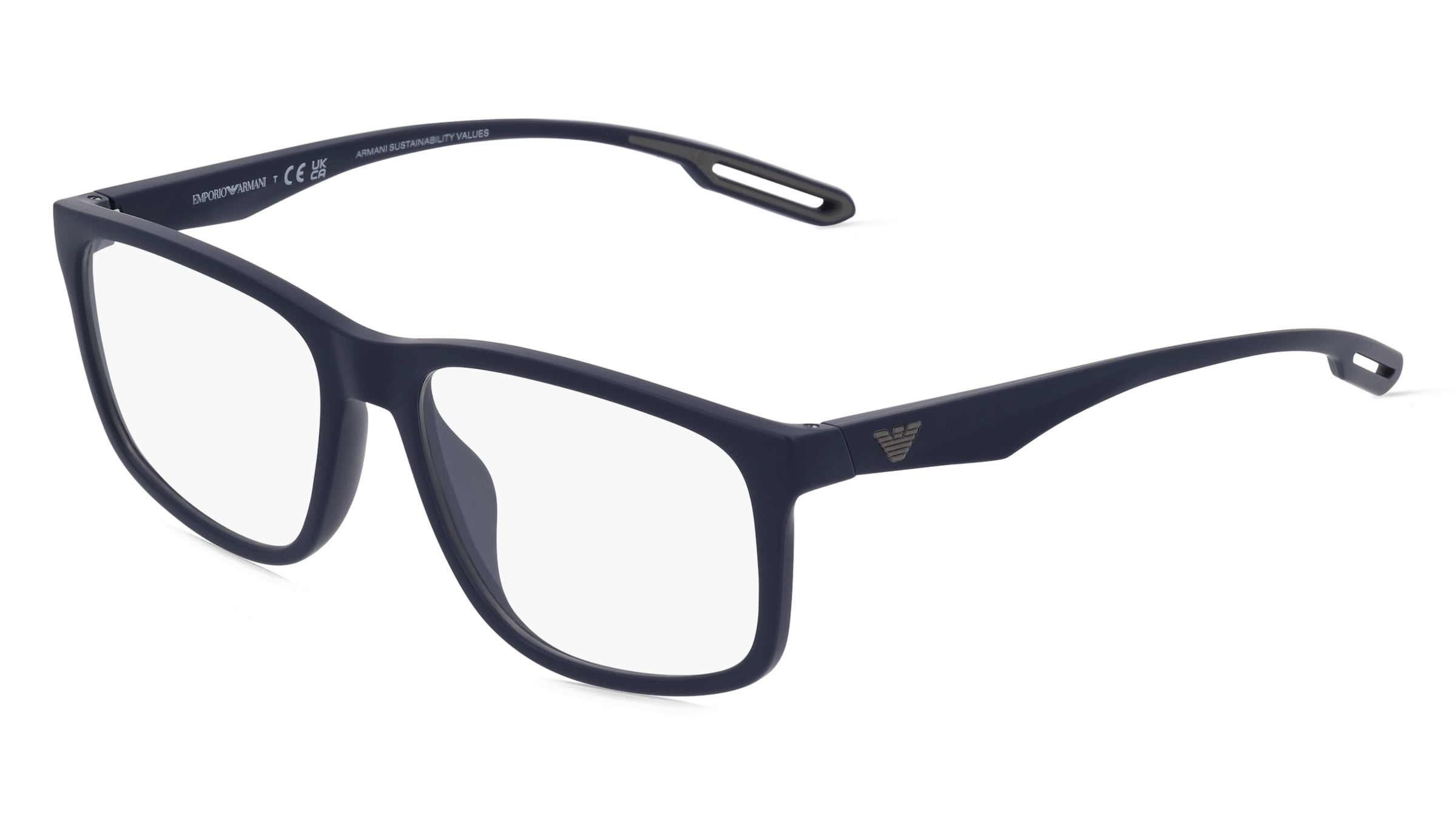 Emporio Armani EA3209U Herren-Brille inkl. Gläser Vollrand Quadratisch Acetat-Gestell 56/17/145, Blau