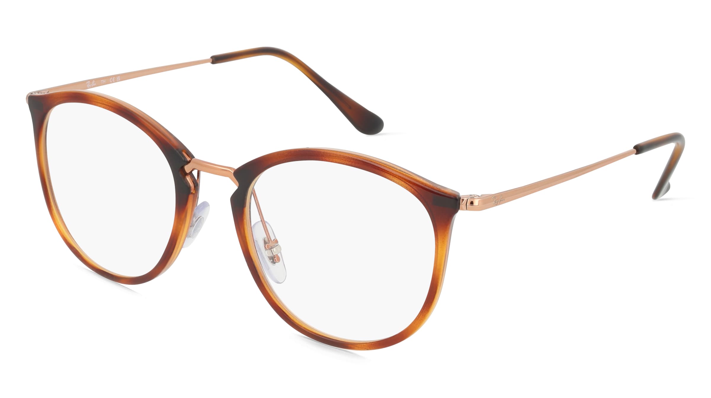 Ray-Ban RX7140 Unisex-Brille inkl. Gläser Vollrand Panto Kunststoff-Gestell 49/20/150, Havanna