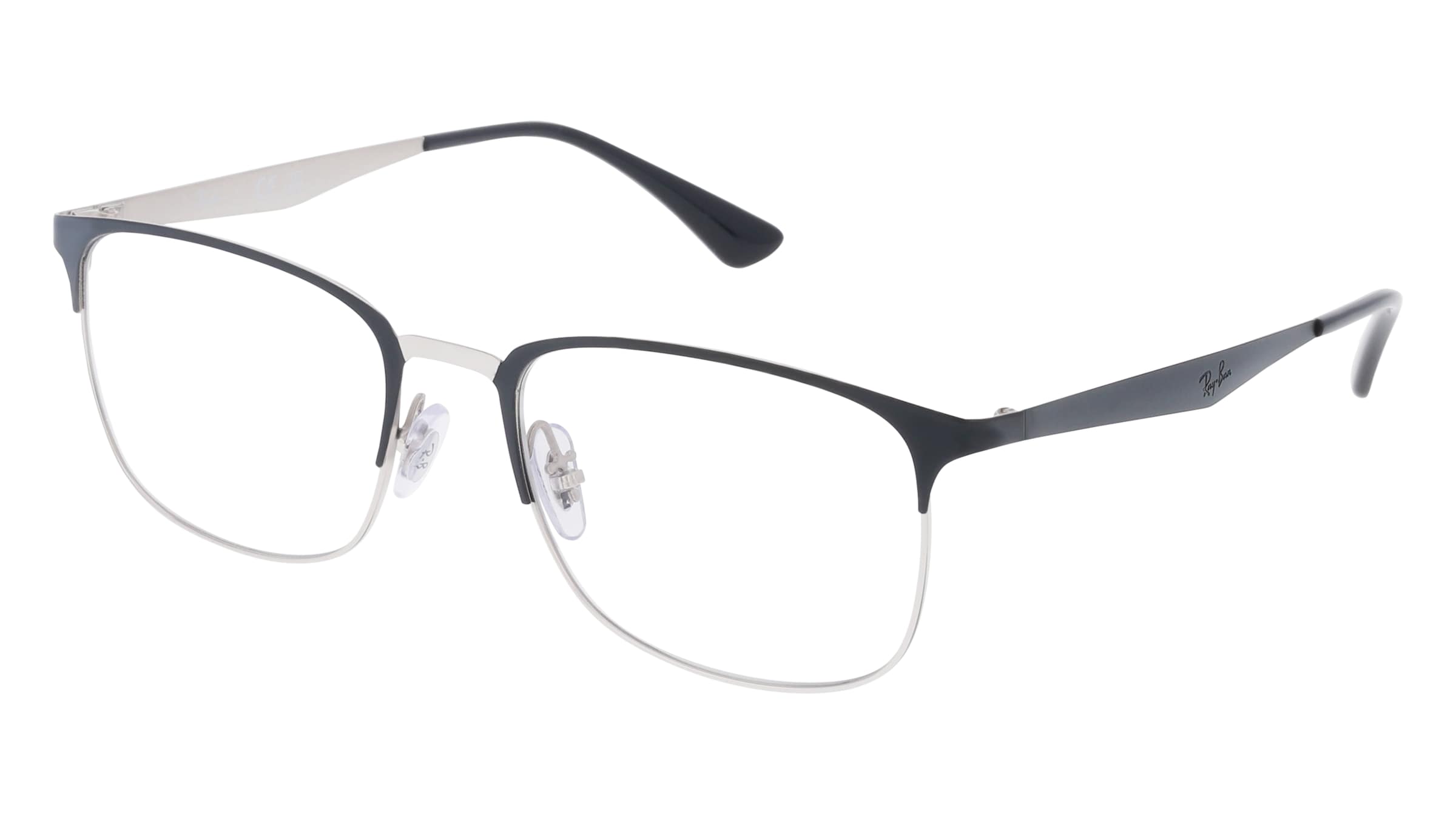 Ray-Ban RX6421 Unisex-Brille inkl. Gläser Nylor Eckig Metall-Gestell 52mm/18mm/140mm, silber