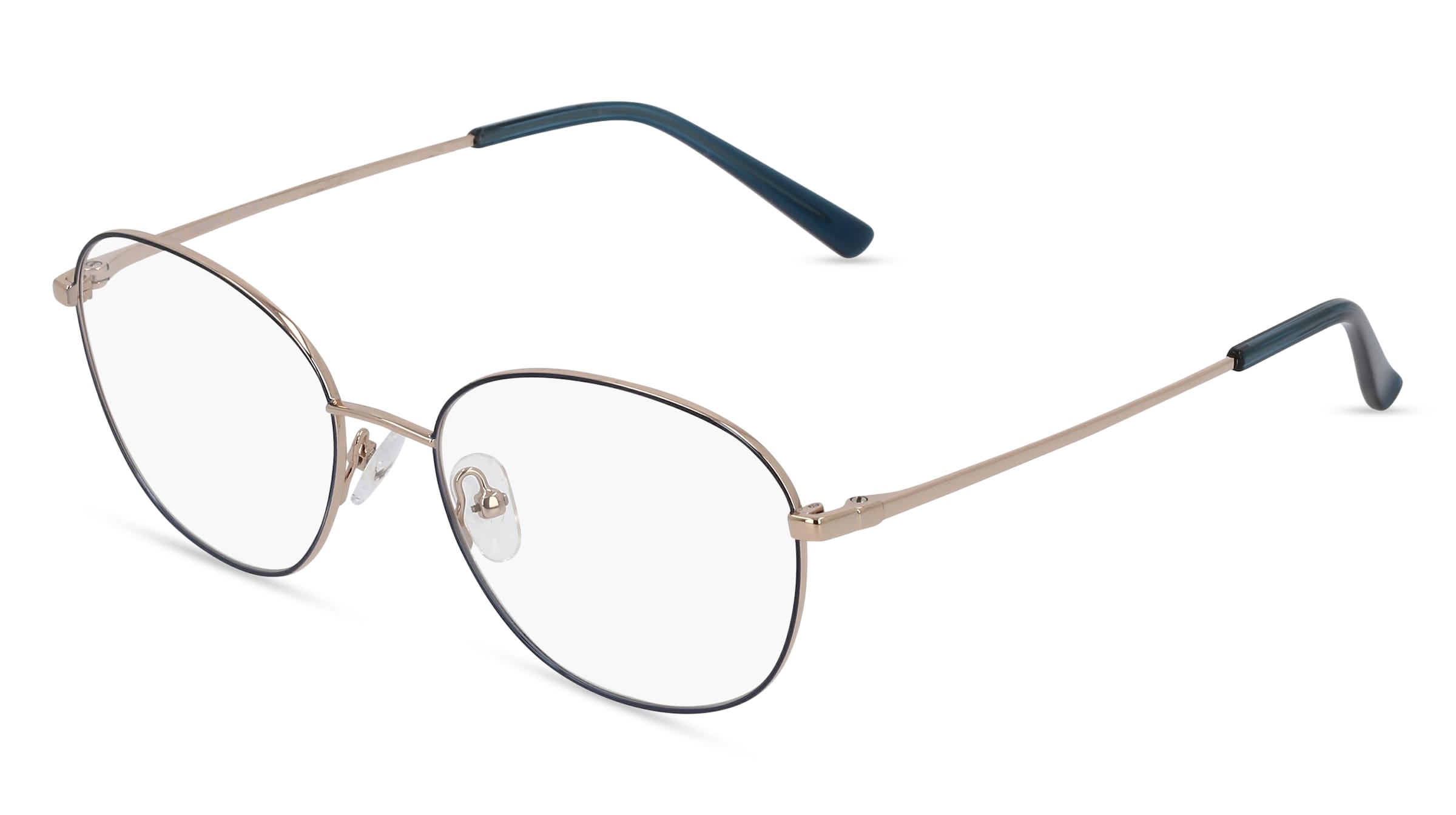 Fielmann BE 014 FA Damen-Brille inkl. Gläser Vollrand Panto Edelstahl-Gestell 53/17/140, Blau