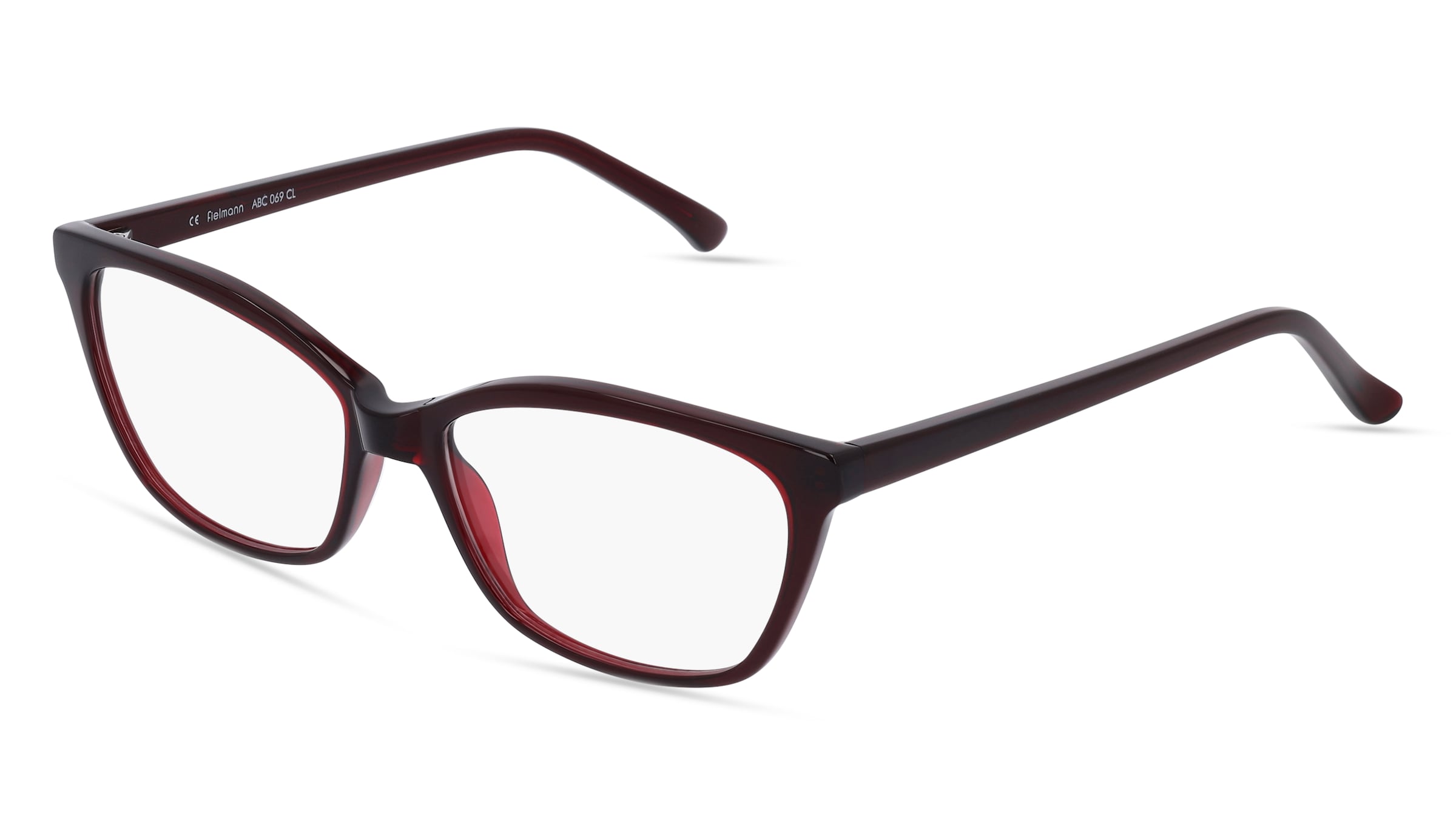 Fielmann ABC 069 CL Damen-Brille inkl. Gläser Vollrand Butterfly Acetat-Gestell 52/16/135, Rot