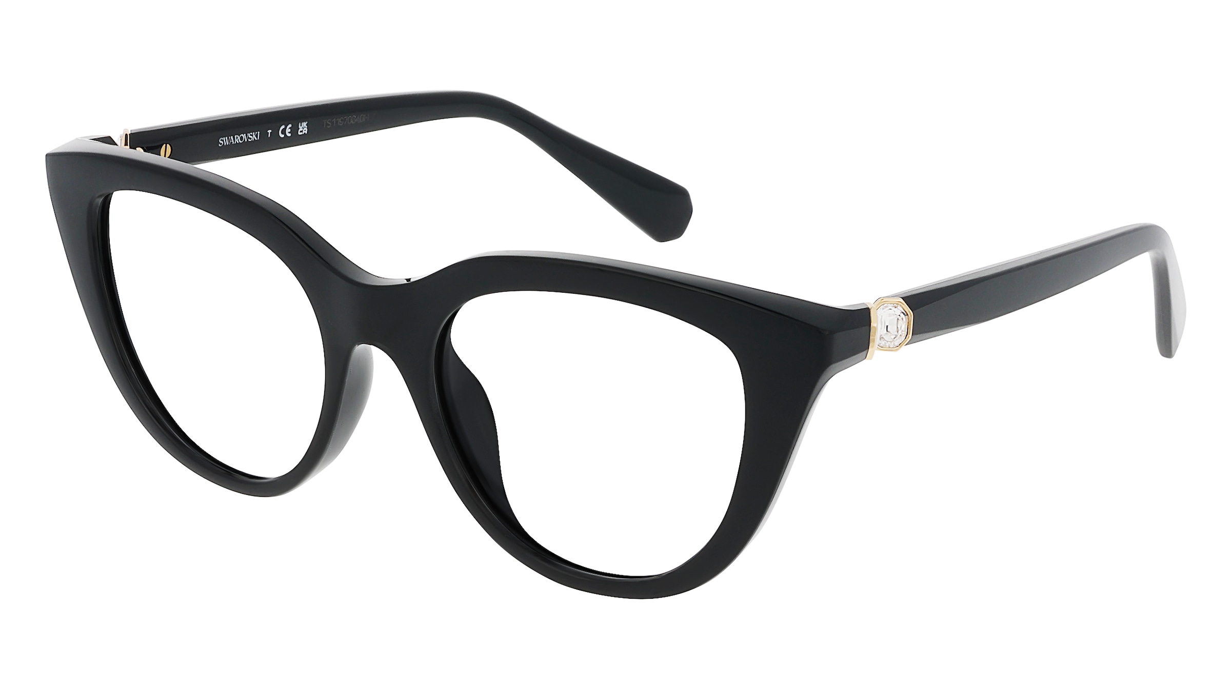 Swarovski 0SK2052 Damen-Brille inkl. Gläser Vollrand Cat Eye Kunststoff-Gestell 51/18/140, Schwarz