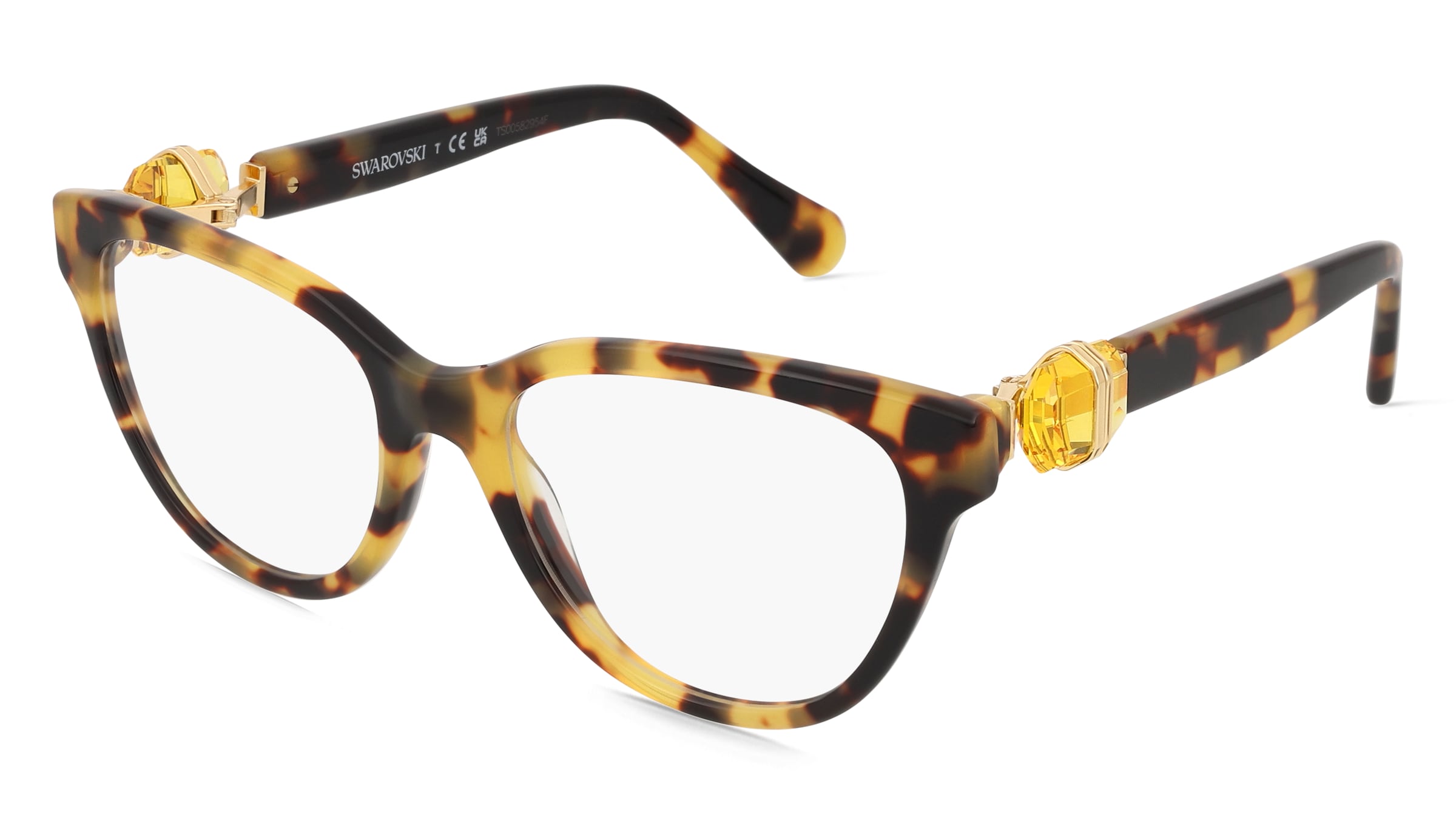 Swarovski 0SK2004 Damen-Brille inkl. Gläser Vollrand Rund Acetat-Gestell 52/18/135, Havanna