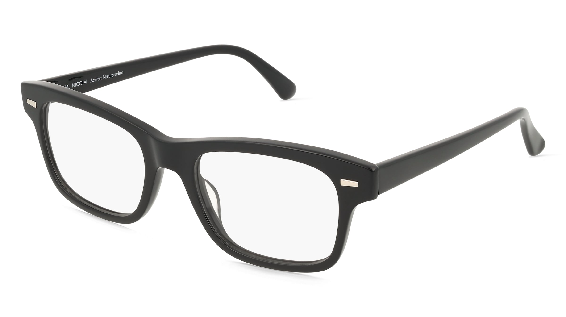 Fielmann LN 070 CL NICOLAI Herren-Brille inkl. Gläser Vollrand Quadratisch Acetat-Gestell 52/19/145, Schwarz