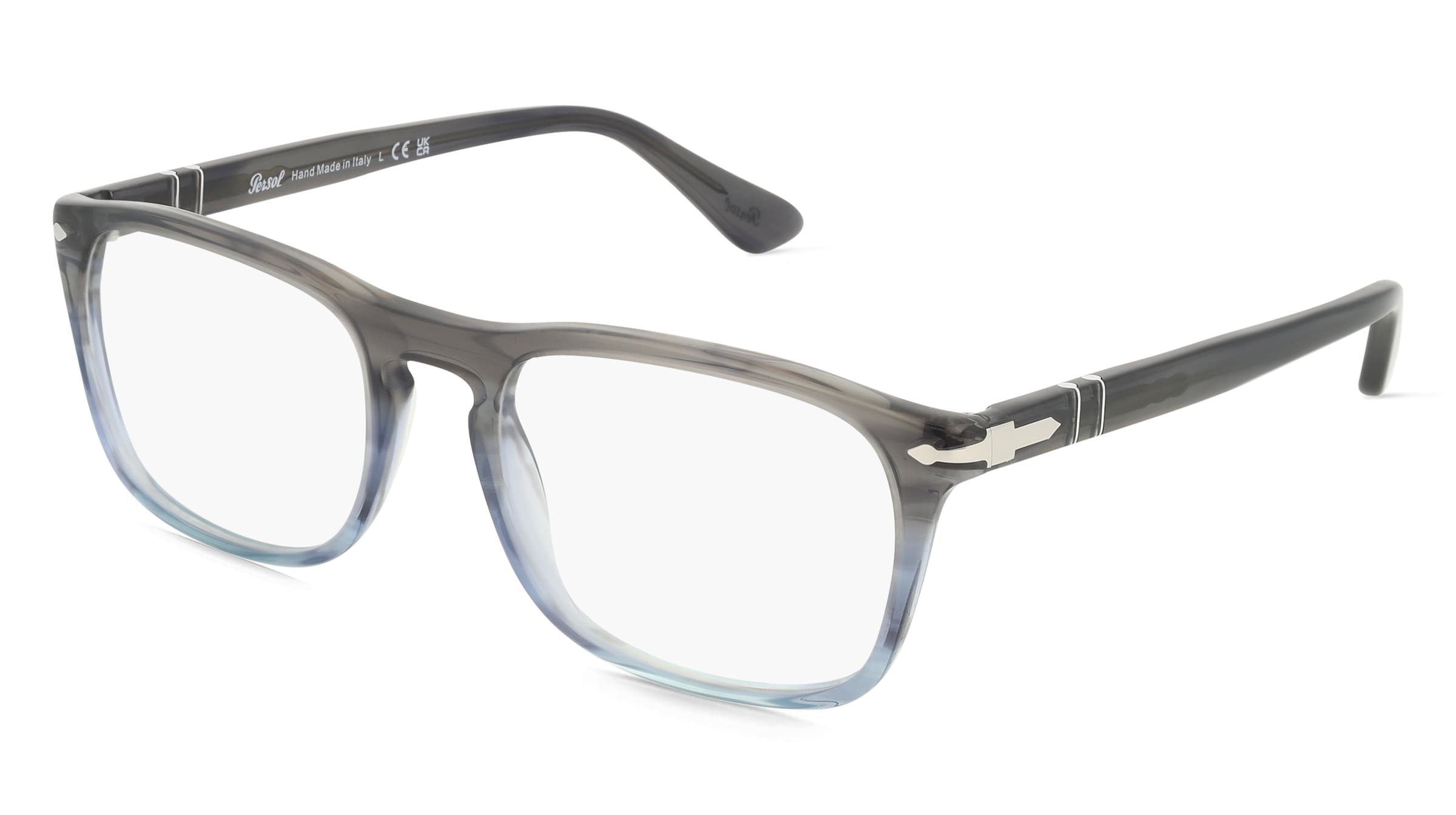 Persol 0PO3344V Unisex-Brille inkl. Gläser Vollrand Quadratisch Acetat-Gestell 54/19/145, Grau