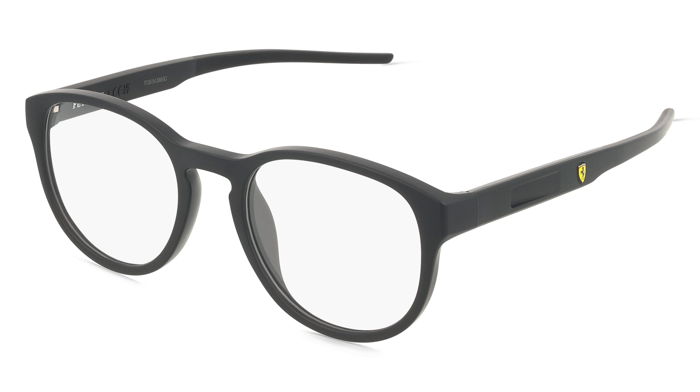 Scuderia Ferrari FZ8009U Unisex-Brille inkl. Gläser Vollrand Panto Kunststoff-Gestell 52/20/145, Schwarz