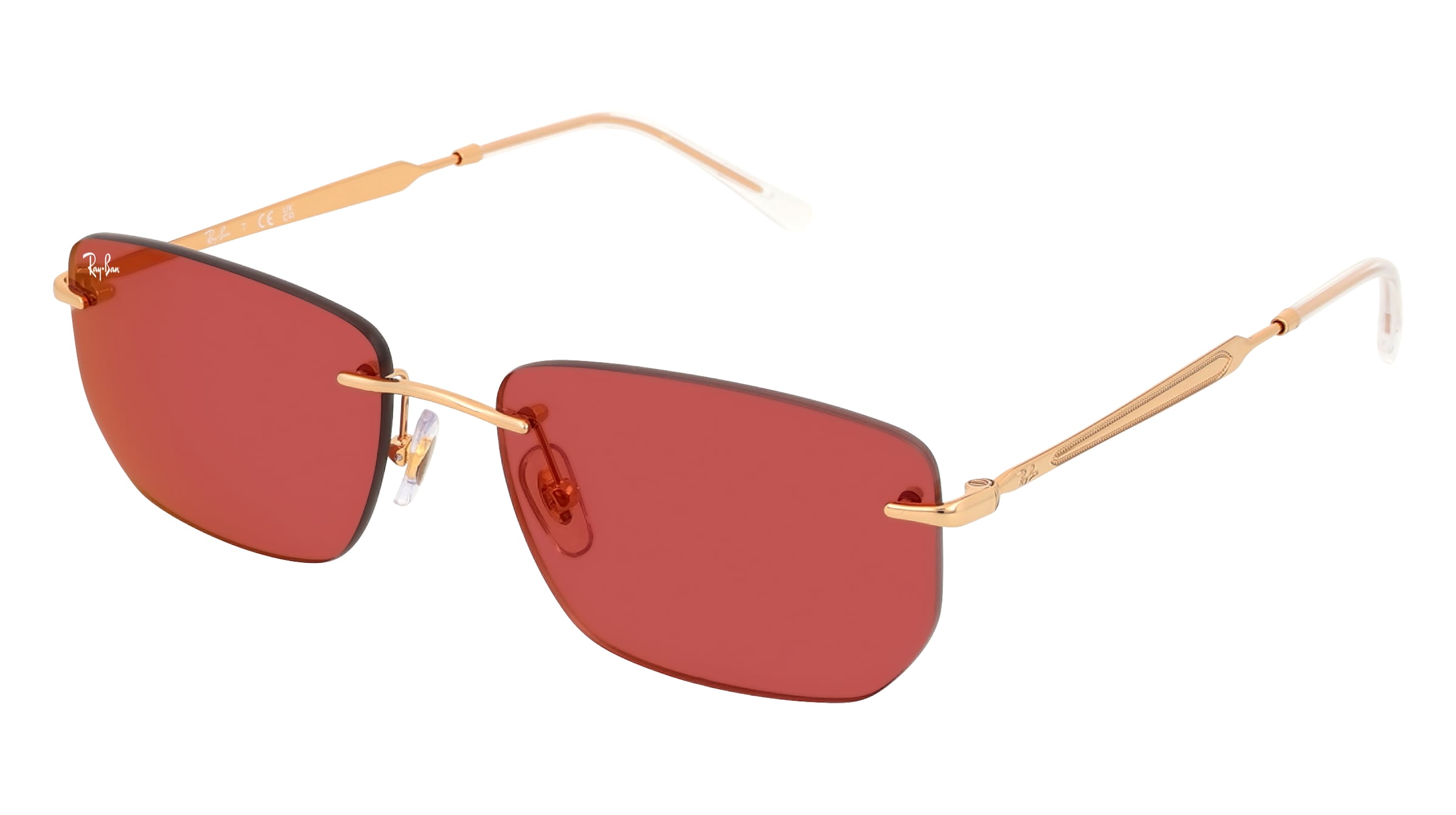 Ray-Ban 0RB3768 Unisex-Sonnenbrille Randlos Geometrisch Metall-Gestell, Gold