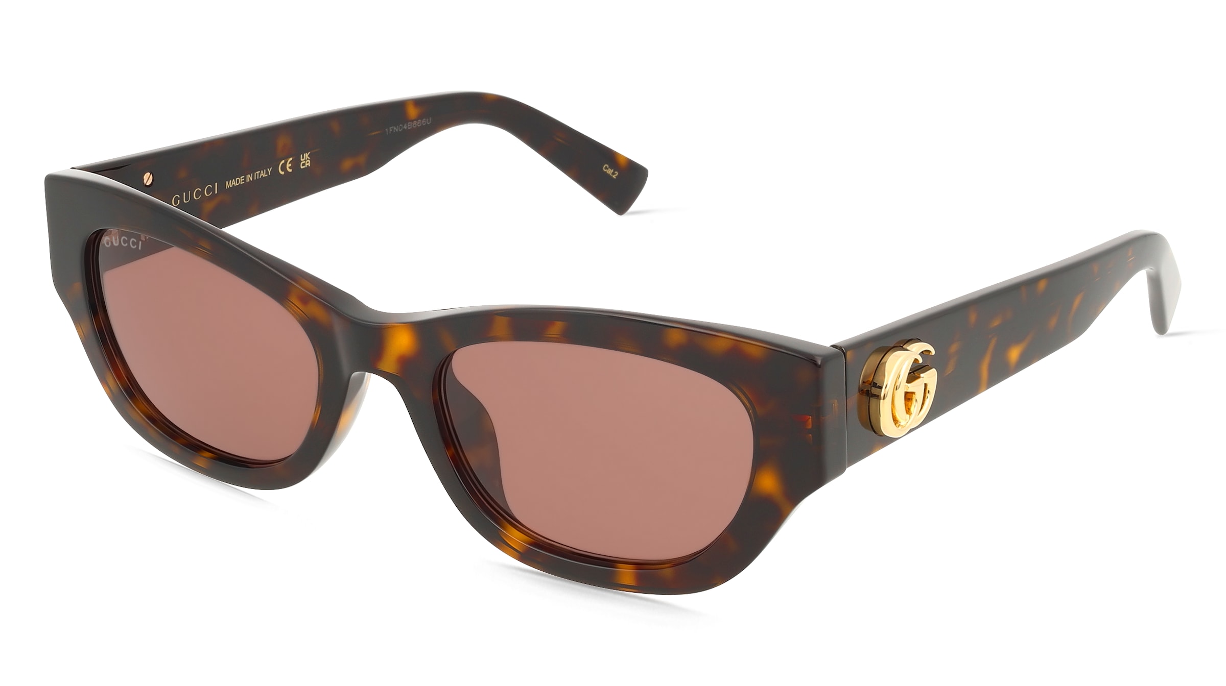 Gucci GG1954SA Damen-Sonnenbrille Vollrand Cat Eye Acetat-Gestell, Havanna