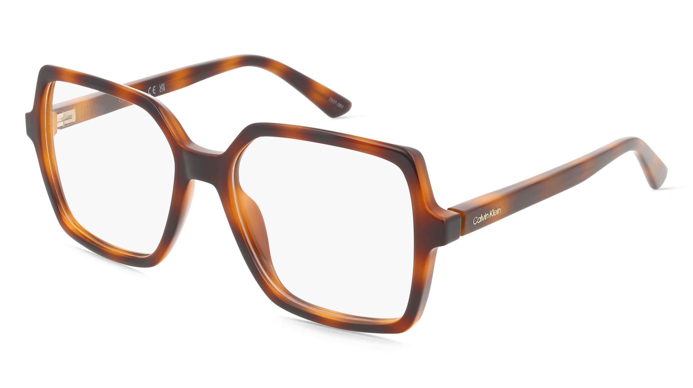 Calvin Klein CK25547 Damen-Brille inkl. Gläser Vollrand Eckig Kunststoff-Gestell 54/17/145, Havanna