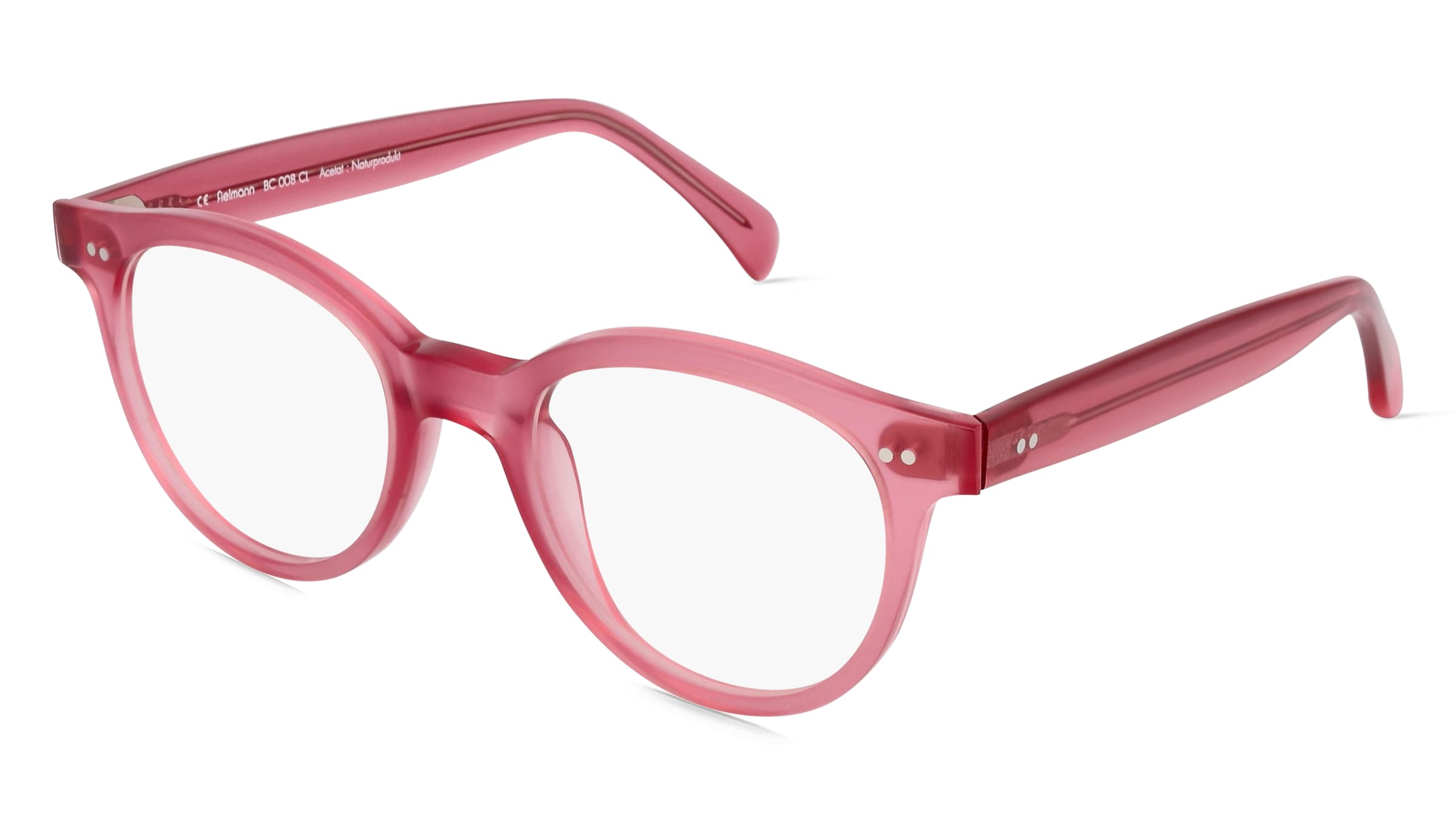 Fielmann BC 008 CL Jugend-Brille inkl. Gläser Vollrand Panto Acetat-Gestell 46/19/130, Pink