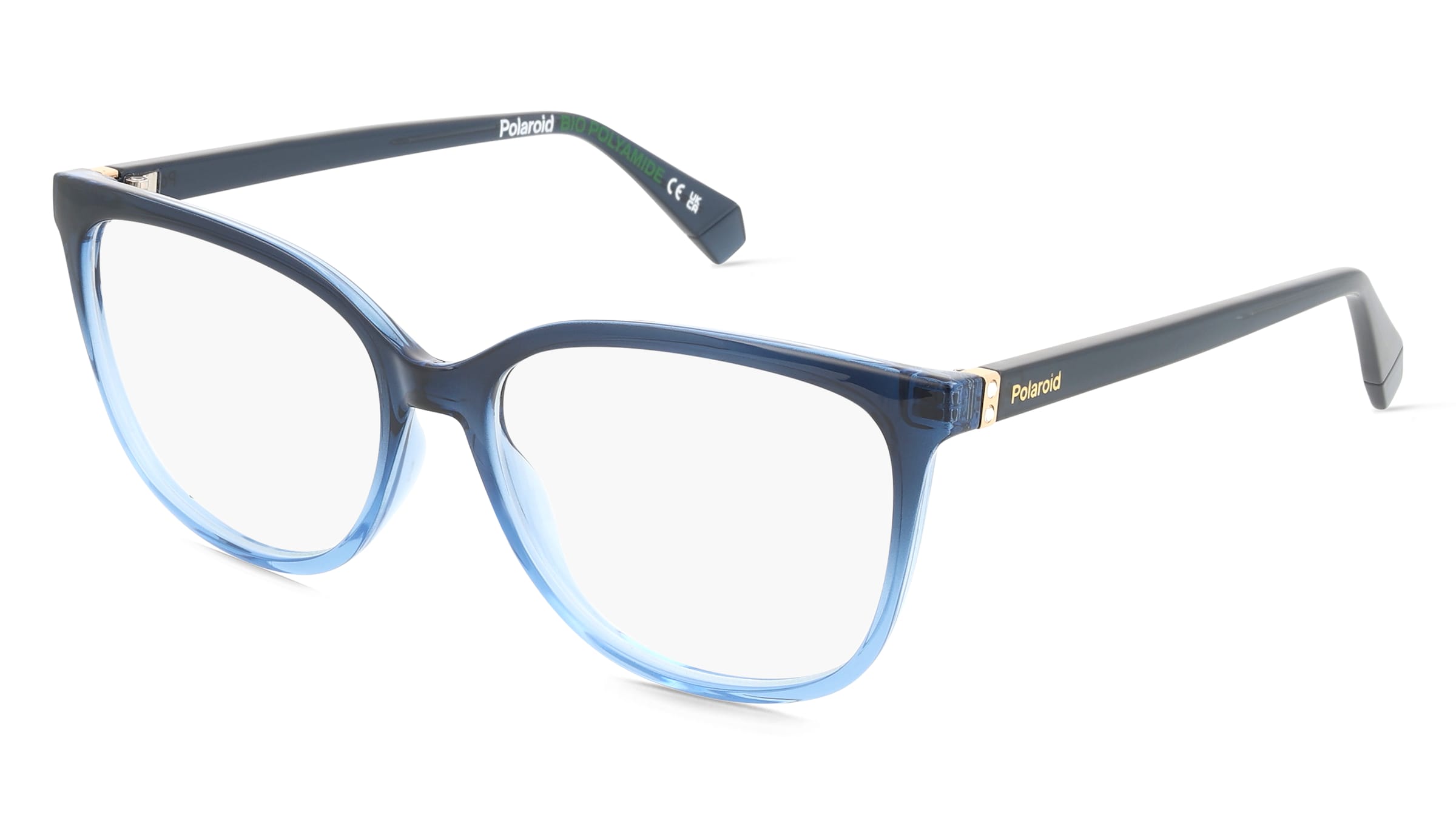 Polaroid PLD D544 Damen-Brille inkl. Gläser Vollrand Eckig Kunststoff-Gestell 56/16/145, Blau