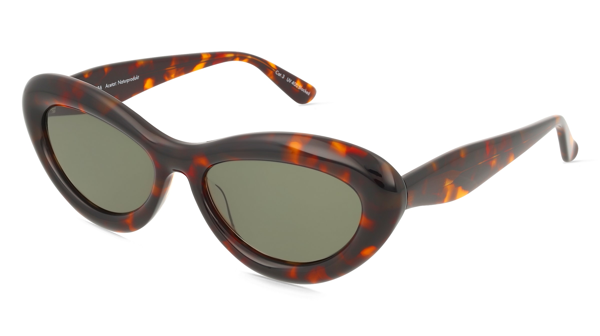 Fielmann LN 083 SUN FA ALBA Damen-Sonnenbrille Vollrand Cat Eye Acetat Extrudiert-Gestell, Havanna