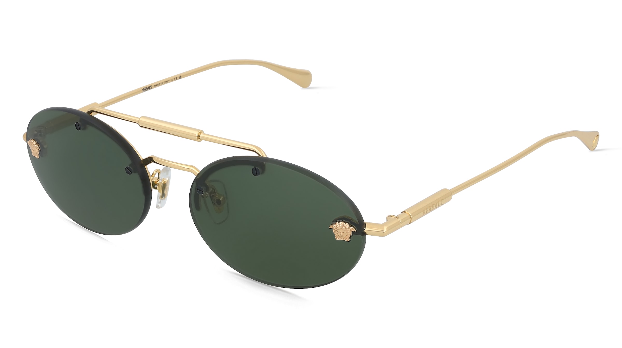 Versace VE2295 Damen-Sonnenbrille Randlos Oval Metall-Gestell, Gold