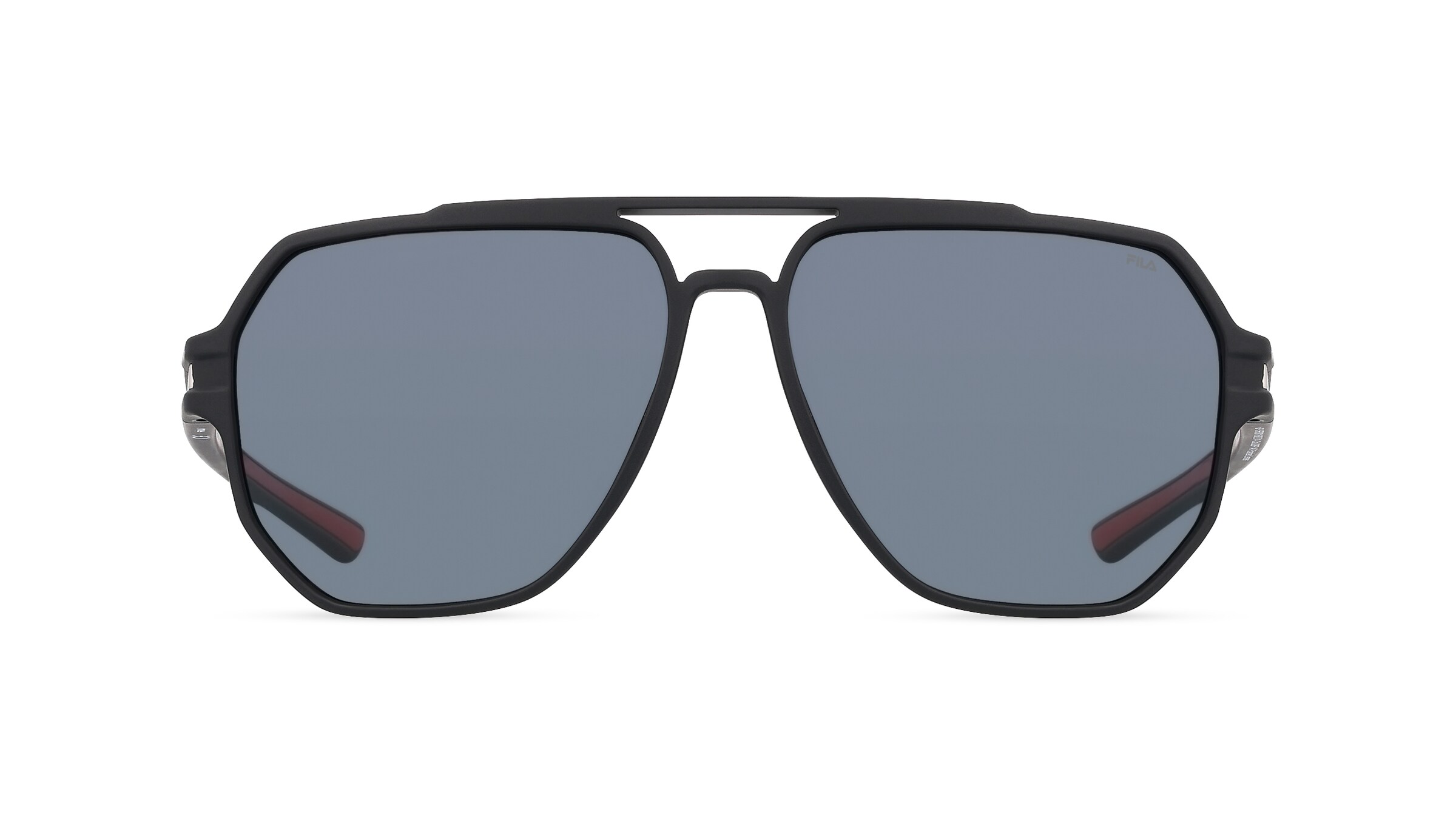 Fila FIASFI301 Herren-Sonnenbrille Vollrand Pilot Kunststoff-Gestell, schwarz