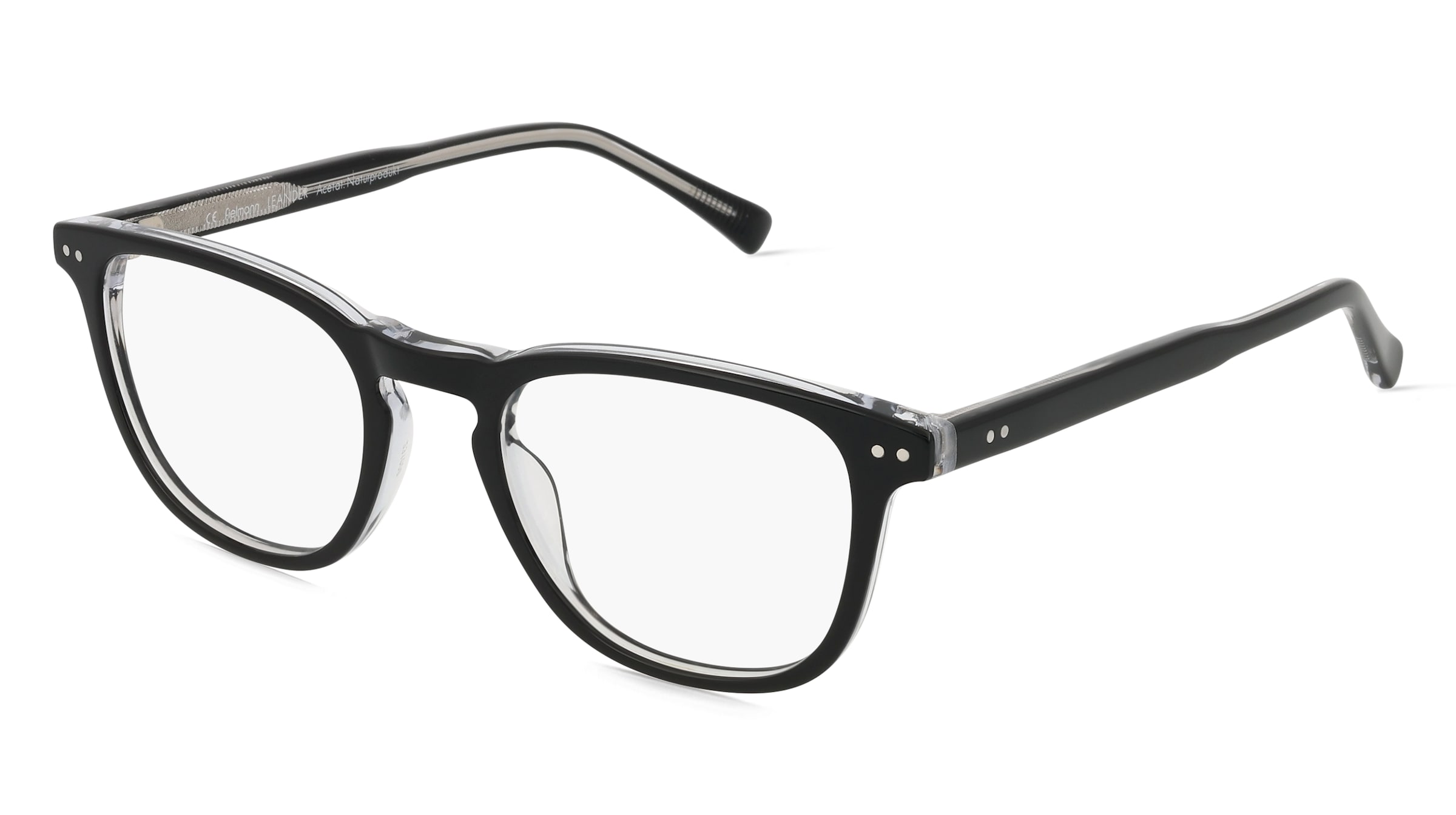 Fielmann OL 025 CL LEANDER Herren-Brille inkl. Gläser Vollrand Quadratisch Acetat-Gestell 49/20/145, Schwarz