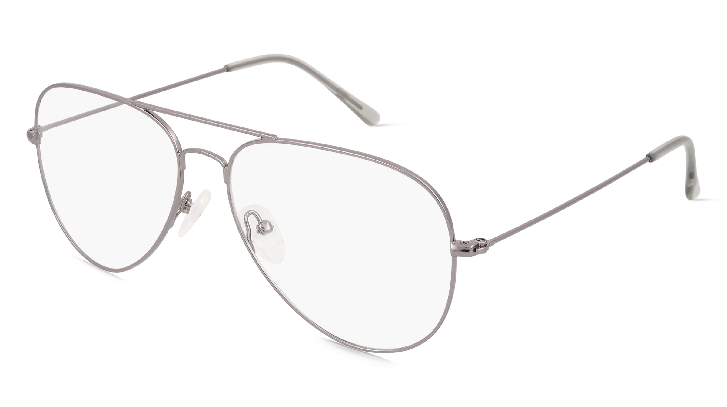 Fielmann BD 317 PILOT CL Unisex-Brille inkl. Gläser Vollrand Pilot Edelstahl-Gestell 55mm/14mm/145mm, grau