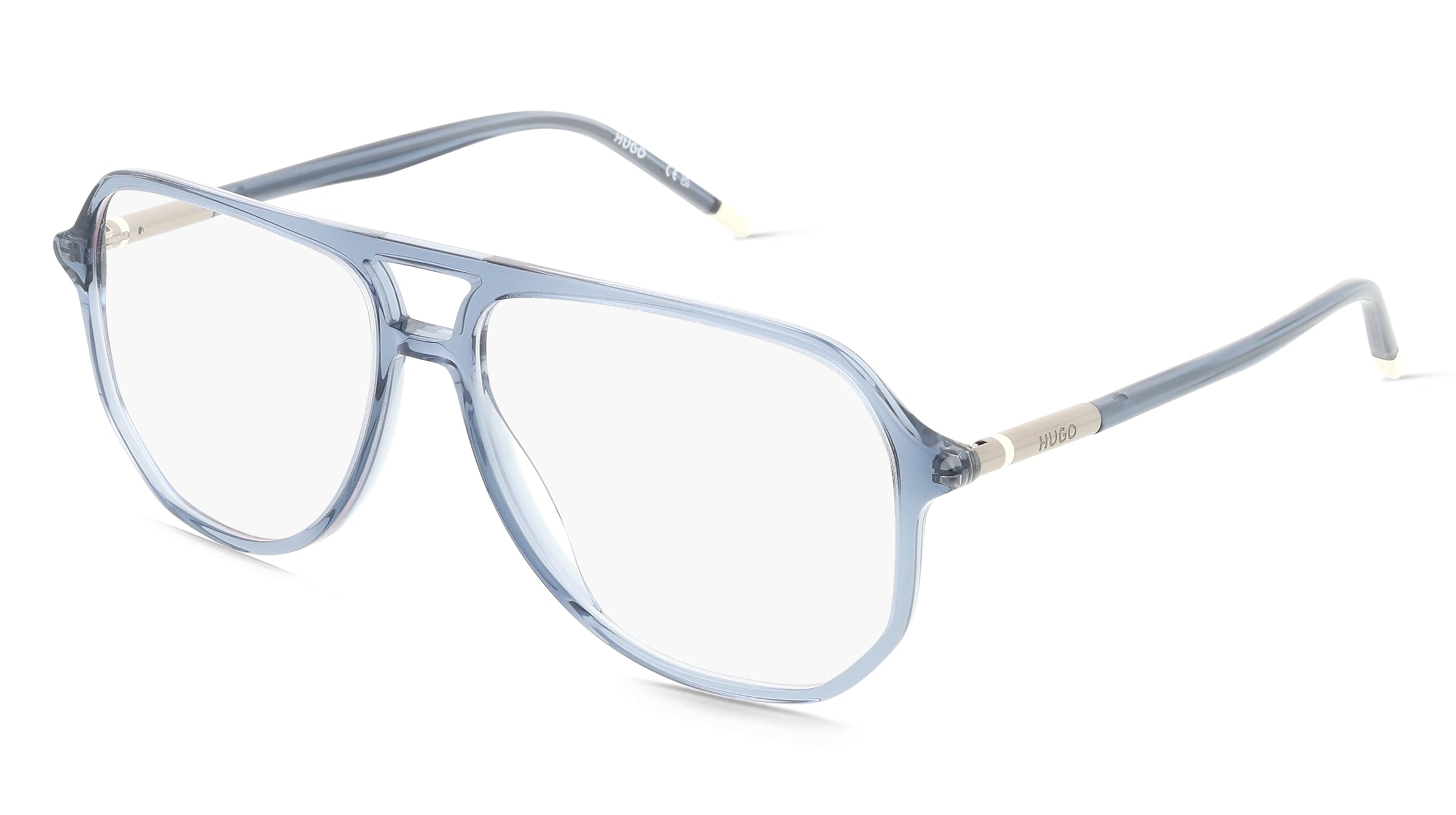 Hugo HG1376 Herren-Brille inkl. Gläser Vollrand Pilot Acetat-Gestell 56/14/145, Blau
