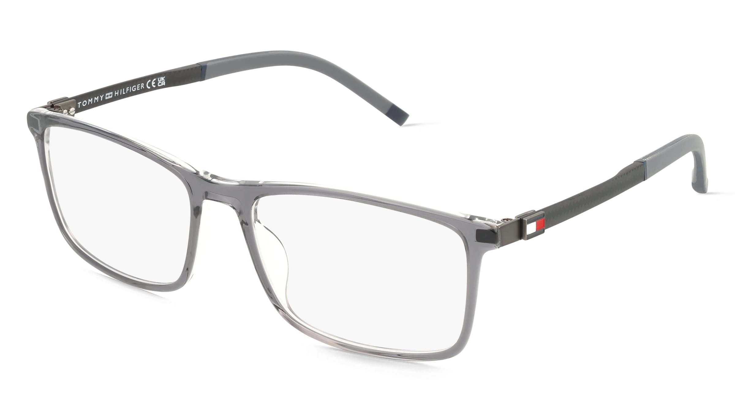Tommy Hilfiger TH 2141 Herren-Brille inkl. Gläser Vollrand Eckig Acetat-Gestell 56/17/145, Grau