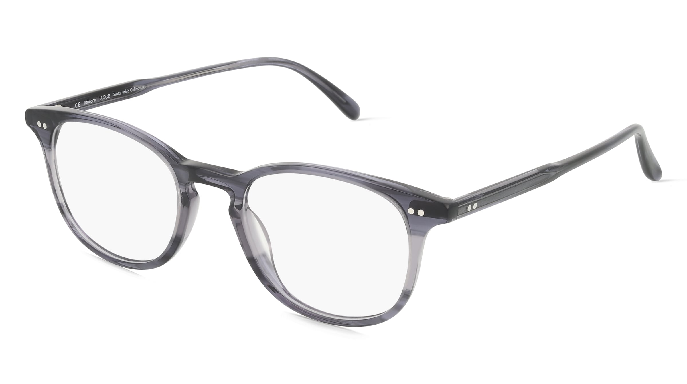 Fielmann LN 044 RN JACOB Herren-Brille inkl. Gläser Vollrand Panto Acetat-Gestell 47/20/145, Blau