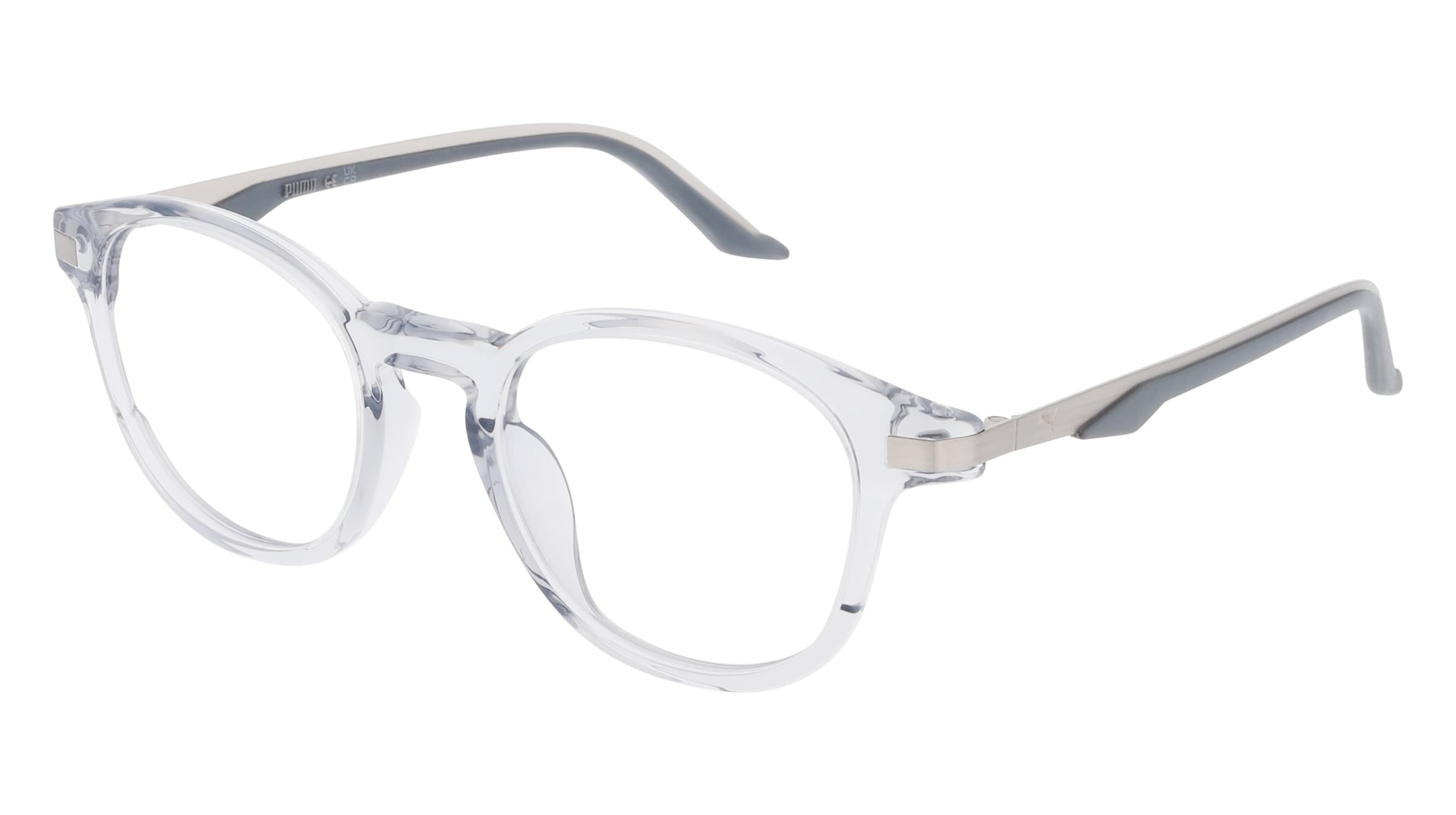 Puma PU0412O Unisex-Brille inkl. Gläser Vollrand Quadratisch Acetat-Gestell 49/21/145, Grau