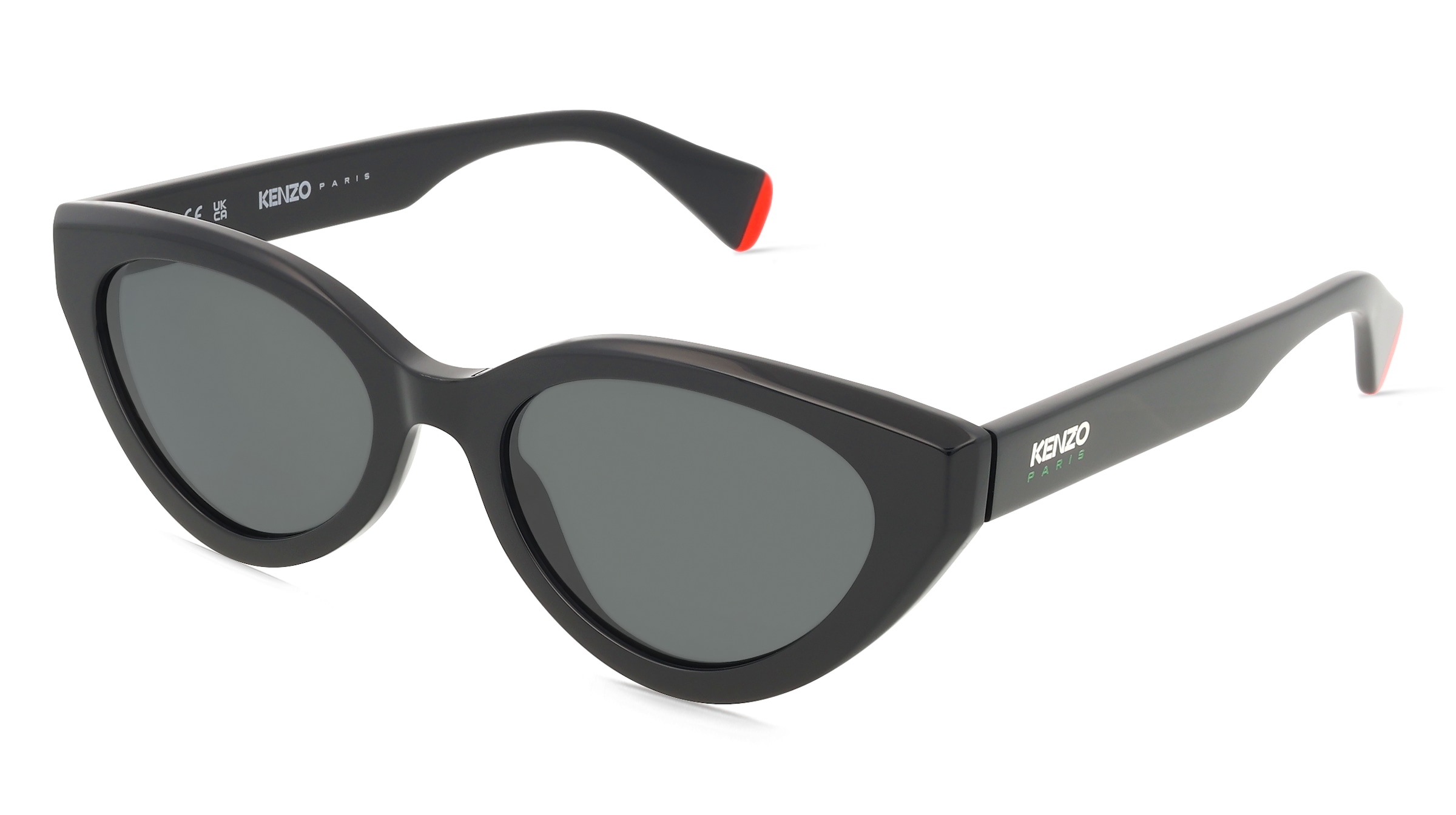 Kenzo KZ40204I Unisex-Sonnenbrille Vollrand Cat Eye Acetat-Gestell, Schwarz