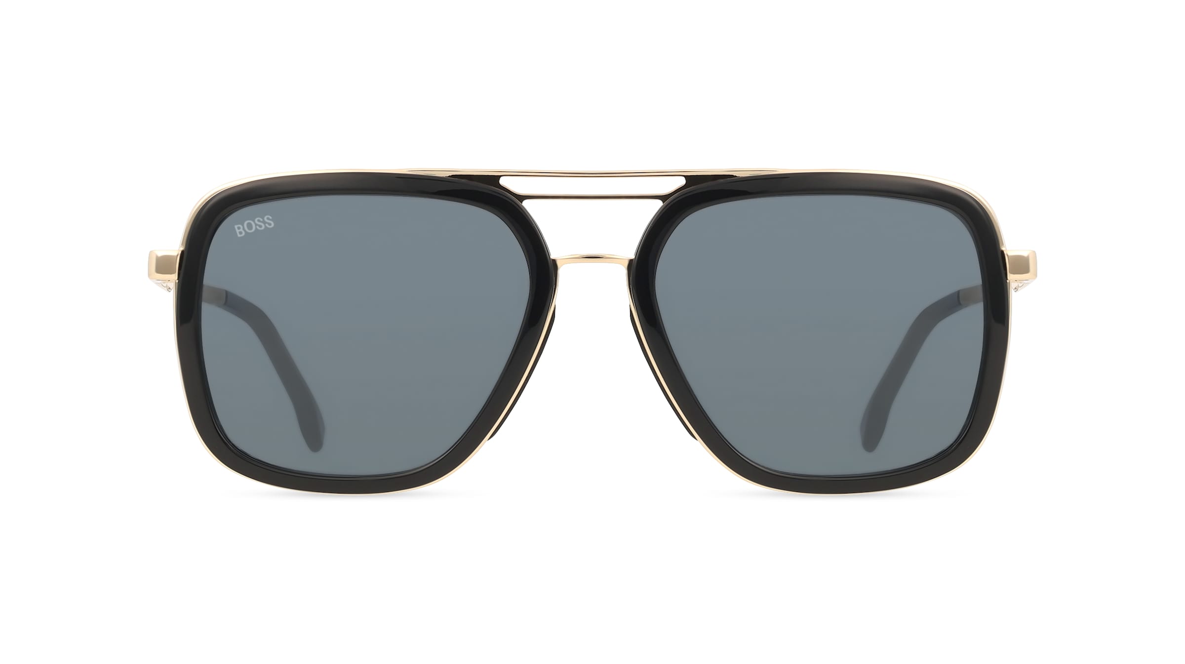 BOSS 1235/S Herren-Sonnenbrille Vollrand Rechteckig Metall-Gestell, Schwarz
